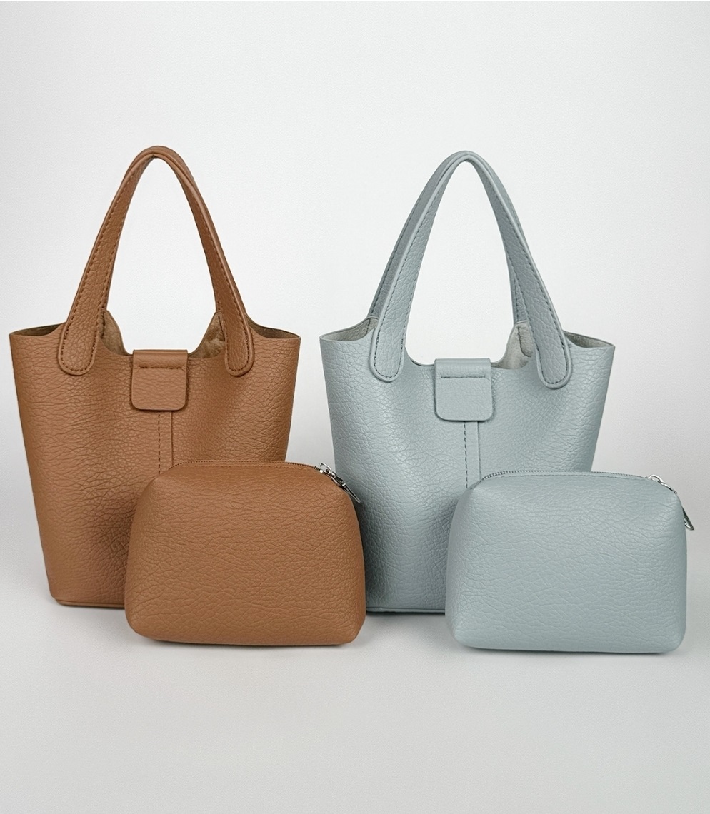 レザー調ラインDリングショルダーバッグストラップ付ポーチ付 | 詳細画像12