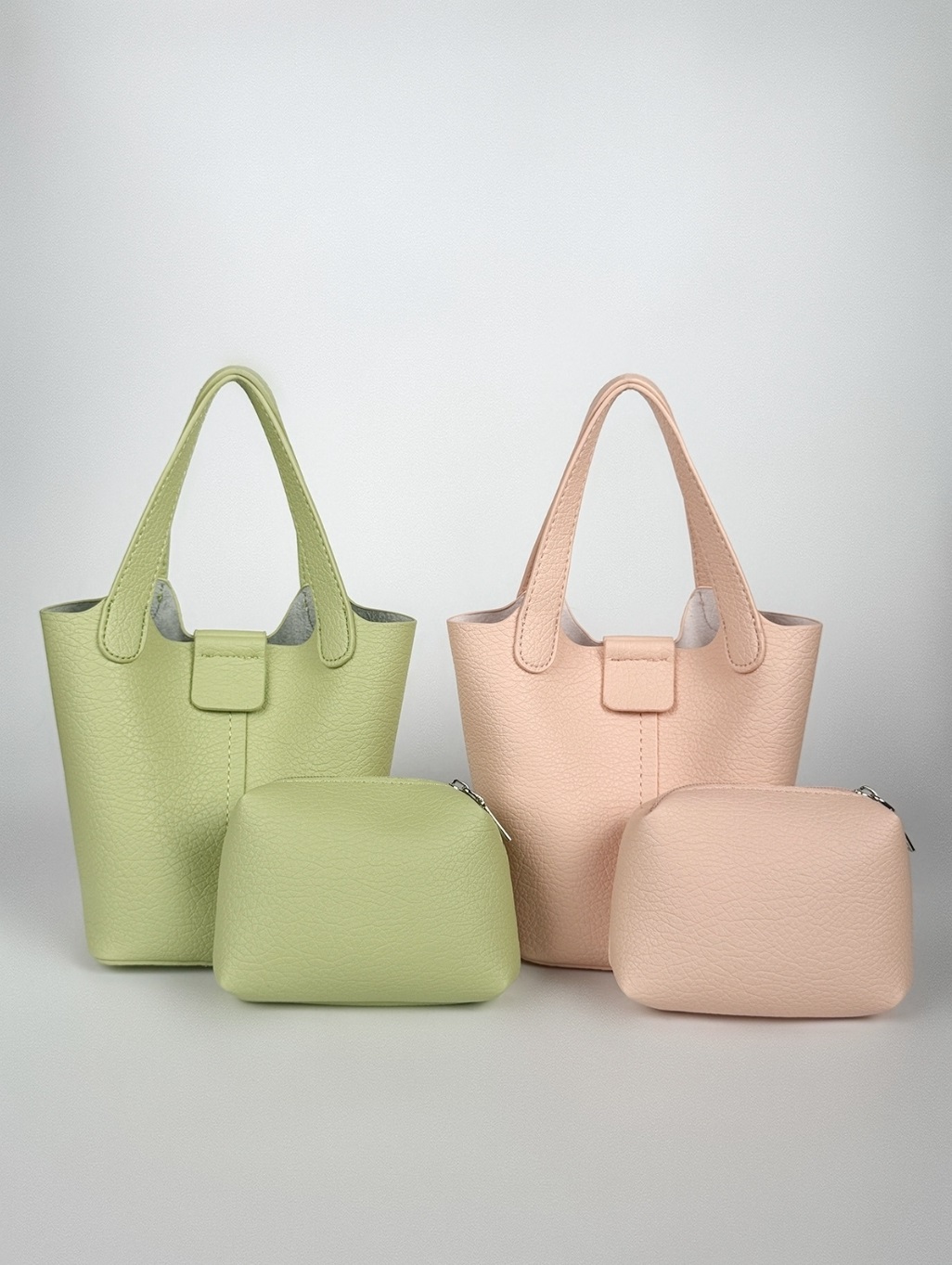 レザー調ラインDリングショルダーバッグストラップ付ポーチ付 | 詳細画像13