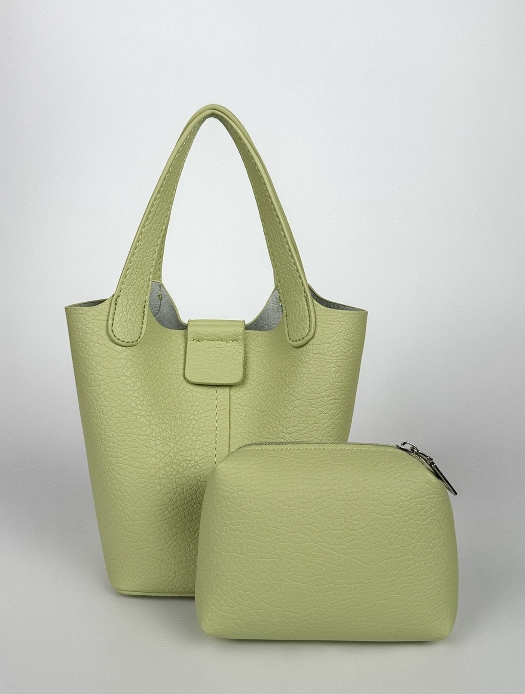 レザー調ラインDリングショルダーバッグストラップ付ポーチ付 | 詳細画像15