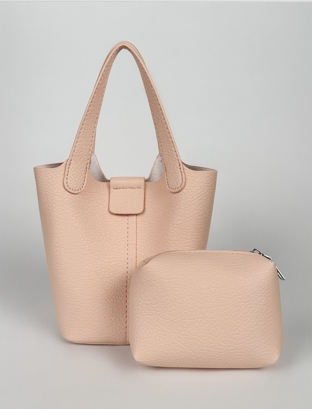 レザー調ラインDリングショルダーバッグストラップ付ポーチ付 | 詳細画像17