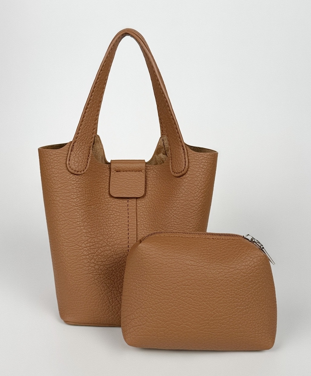 レザー調ラインDリングショルダーバッグストラップ付ポーチ付 | 詳細画像18