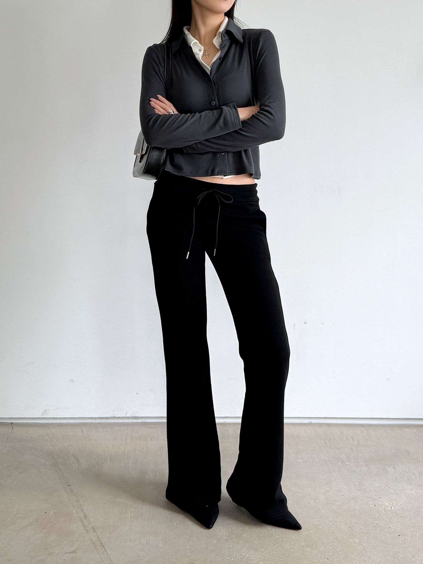 配色ボタンカラーベーシックスリム長袖Tシャツ | 詳細画像3