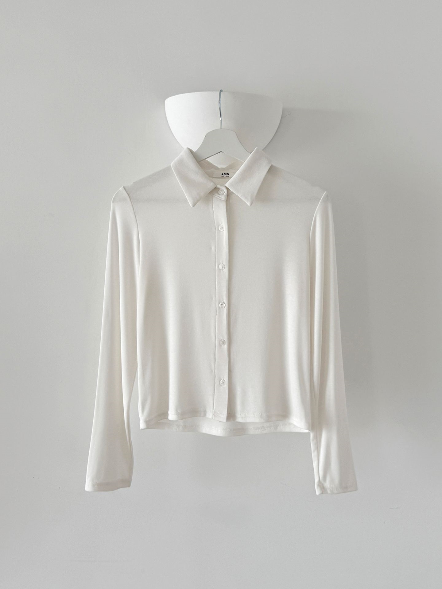 配色ボタンカラーベーシックスリム長袖Tシャツ | 詳細画像6