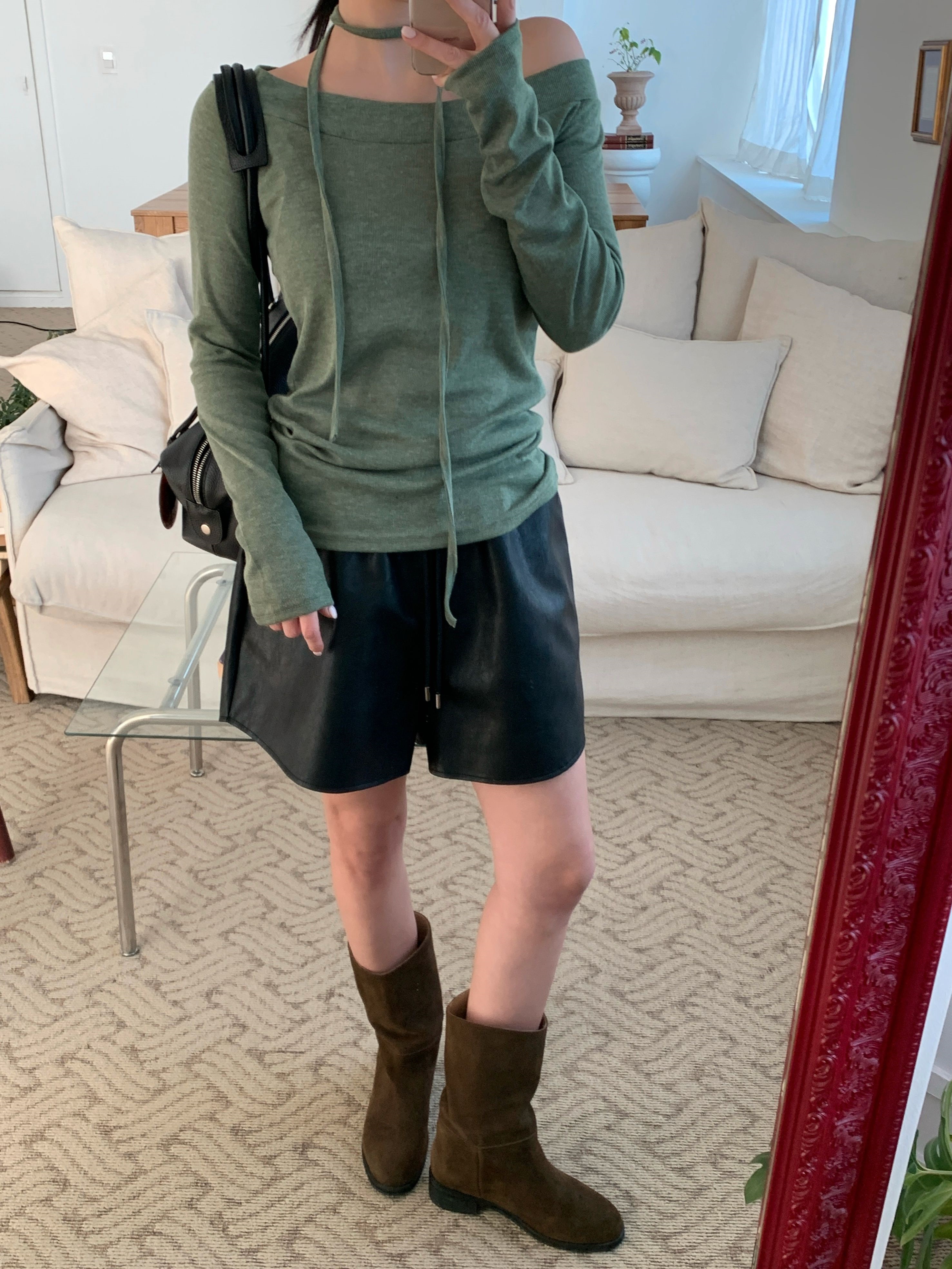 ラウンドネックオフショルダーベーシック長袖ストラップ付 | 詳細画像4