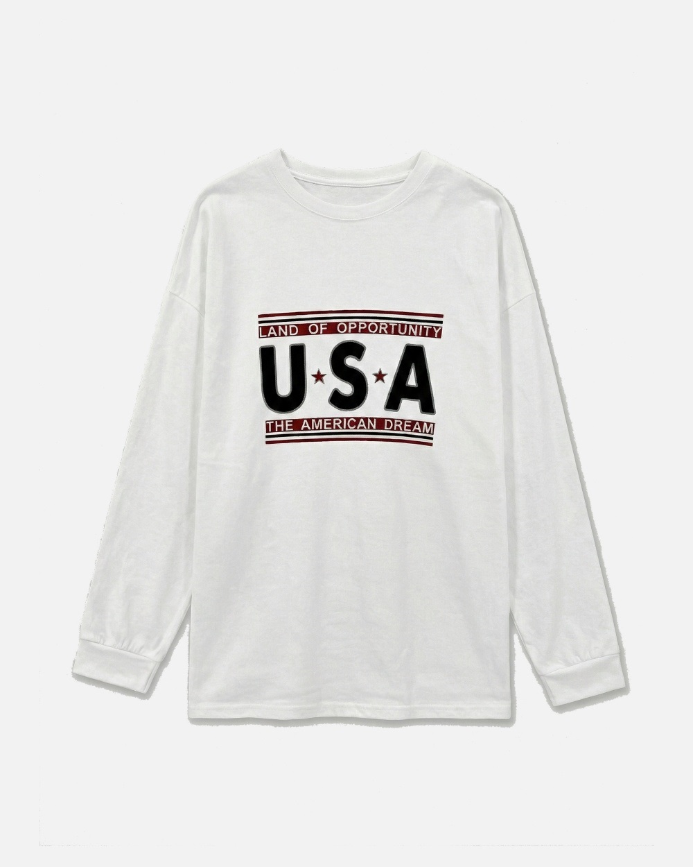 コットンラウンドネックオーバーサイズ長袖ビッグプリントTシャツ | 詳細画像12