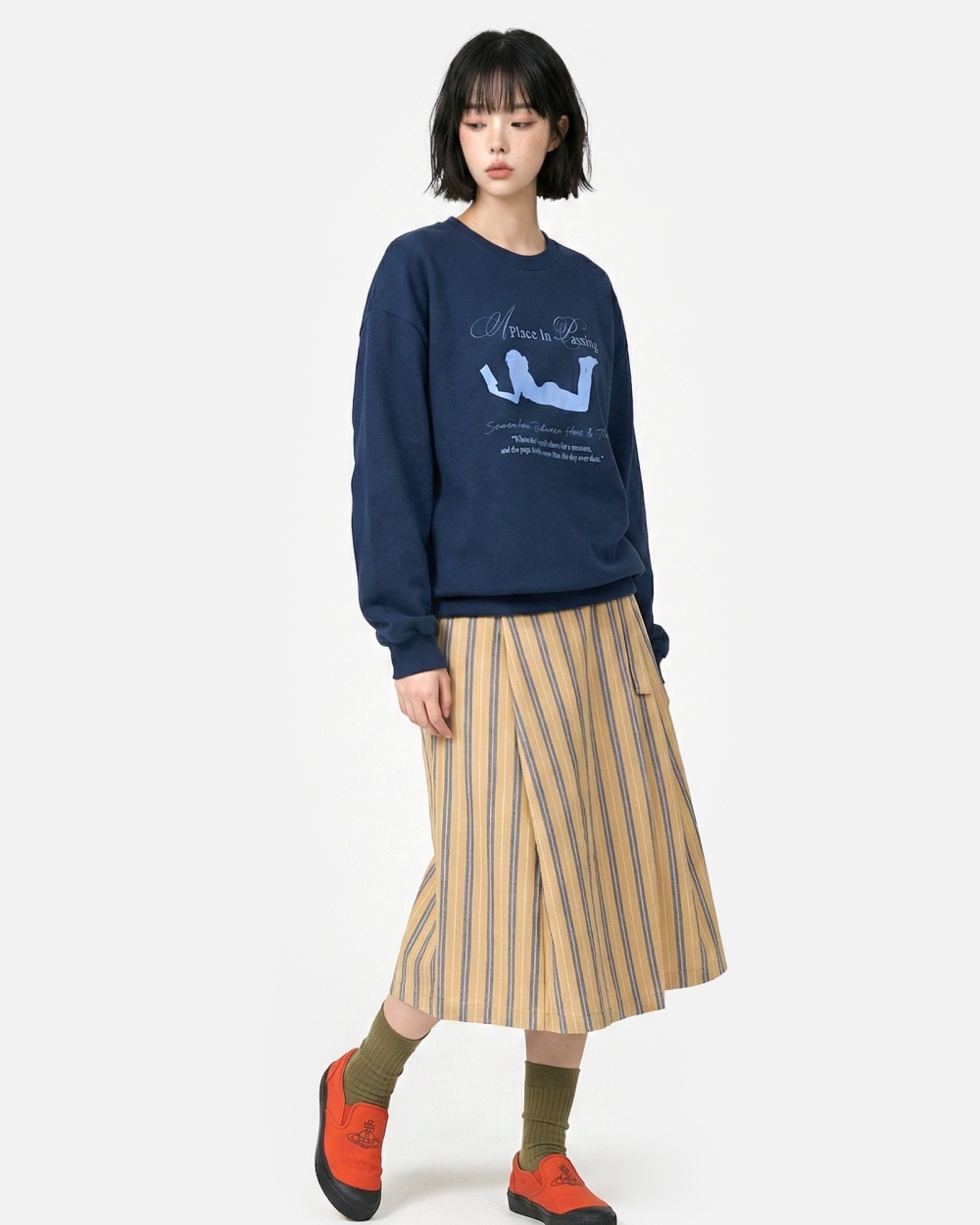 ラウンドネックオーバーサイズビッグプリントスウェット | 詳細画像9