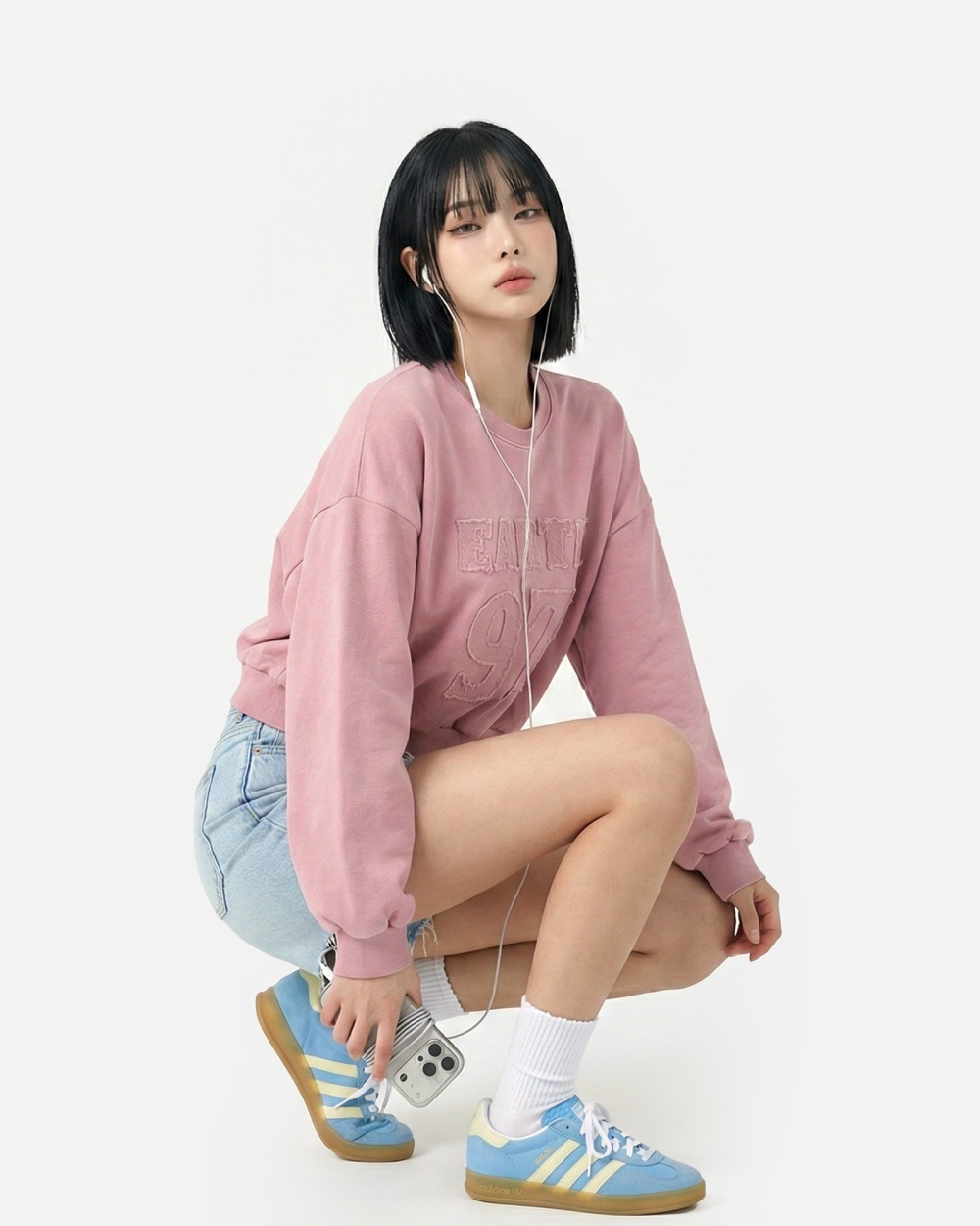 コットンラウンドネッククロップドオーバーサイズレタリングスウェット | 詳細画像5