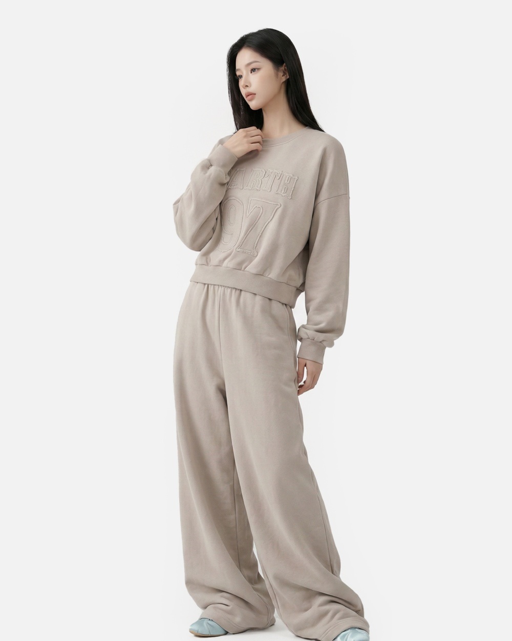 コットンラウンドネッククロップドオーバーサイズレタリングスウェット | 詳細画像10