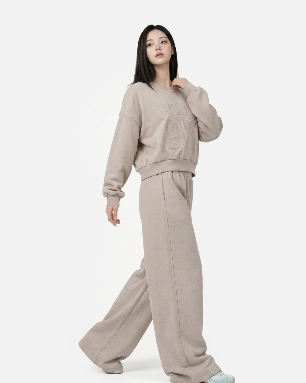 コットンラウンドネッククロップドオーバーサイズレタリングスウェット | 詳細画像11