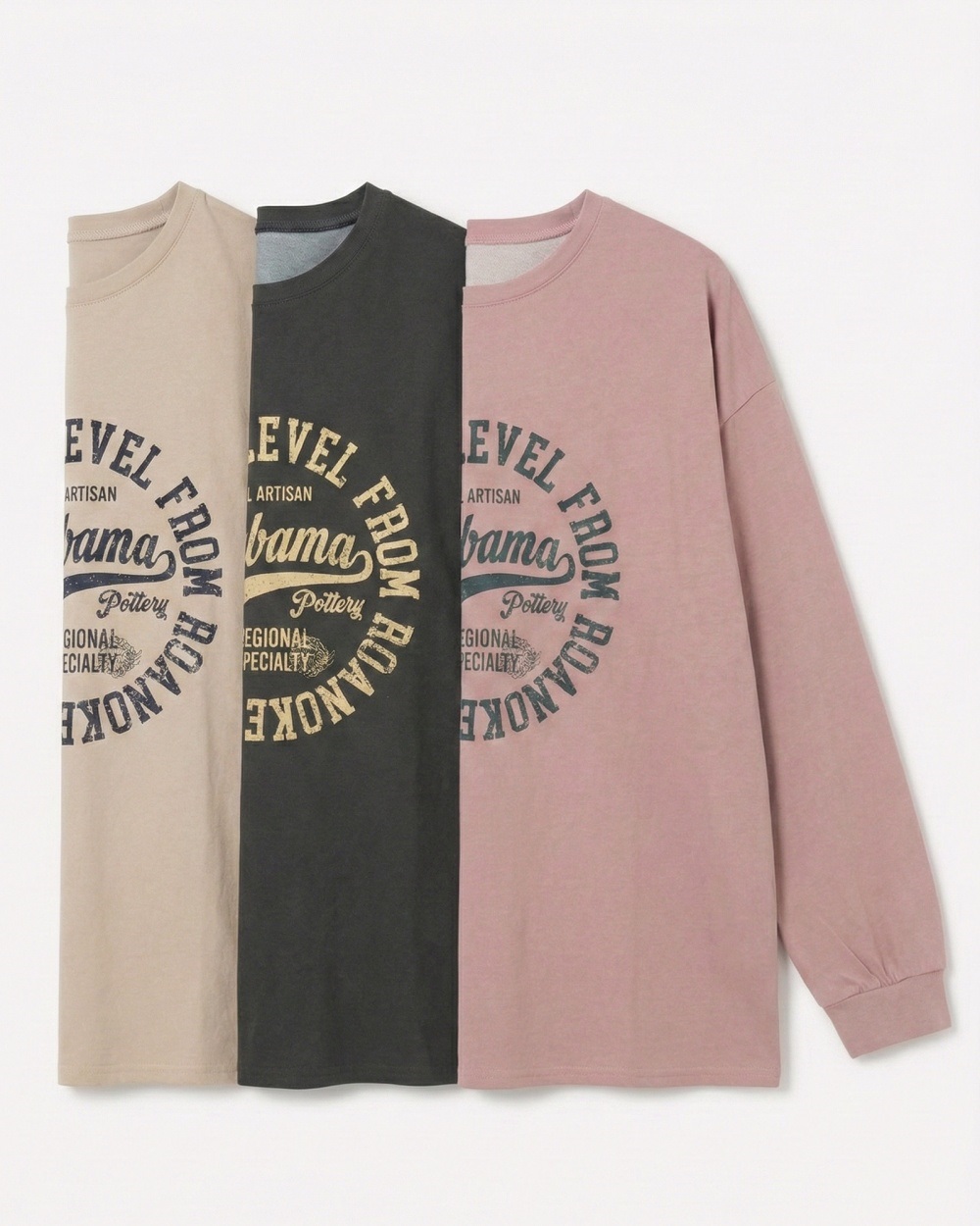 コットンラウンドネック長袖プリントTシャツ | 詳細画像2