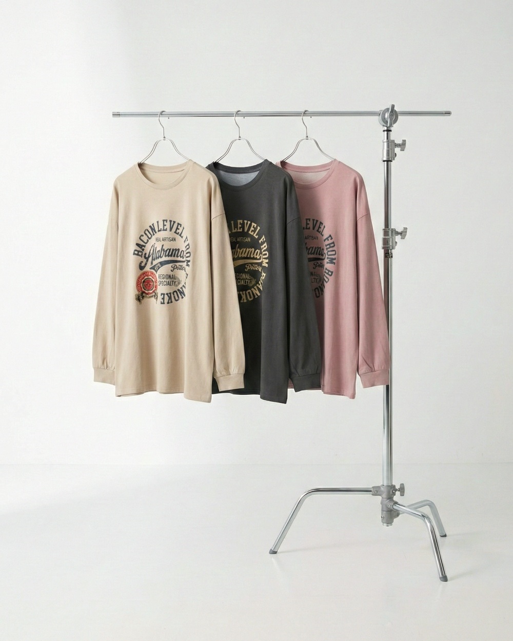 コットンラウンドネック長袖プリントTシャツ | 詳細画像7