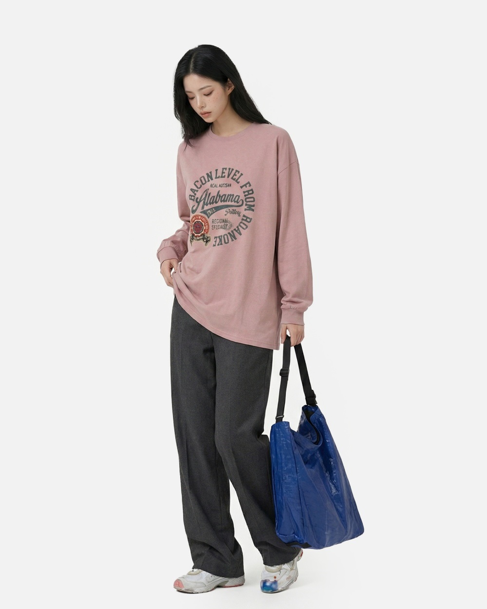 コットンラウンドネック長袖プリントTシャツ | 詳細画像9