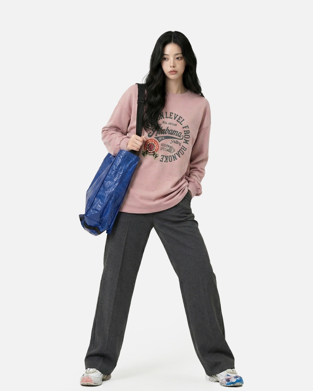 コットンラウンドネック長袖プリントTシャツ | 詳細画像12