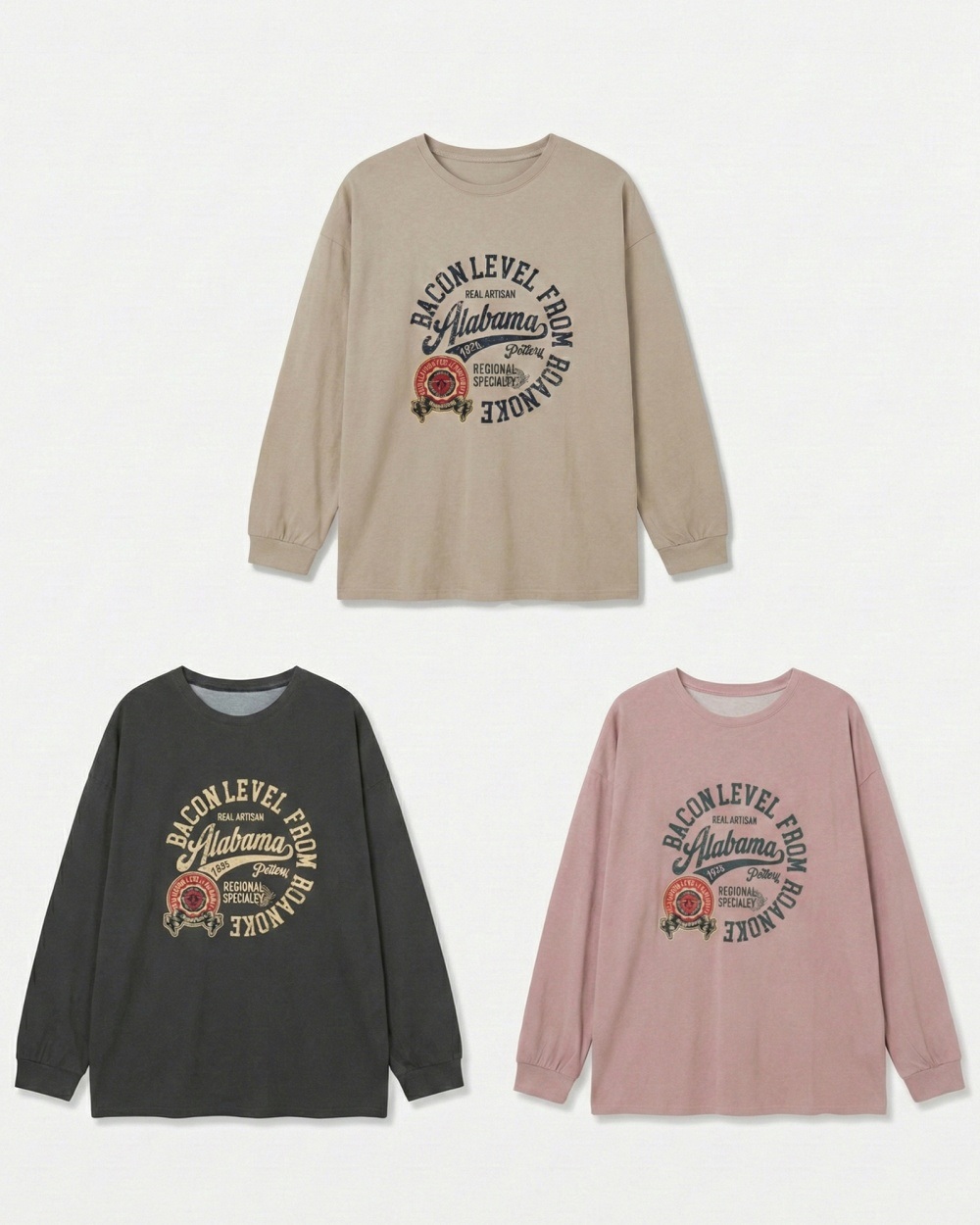 コットンラウンドネック長袖プリントTシャツ | 詳細画像13