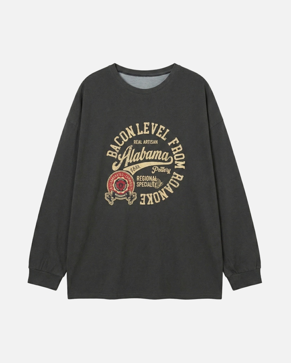 コットンラウンドネック長袖プリントTシャツ | 詳細画像14