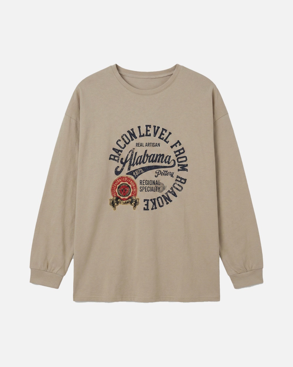 コットンラウンドネック長袖プリントTシャツ | 詳細画像15