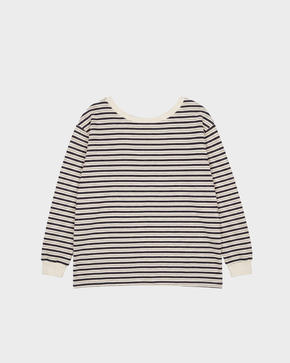 コットンボートネックワンショルダー長袖ボーダーTシャツ | 詳細画像14