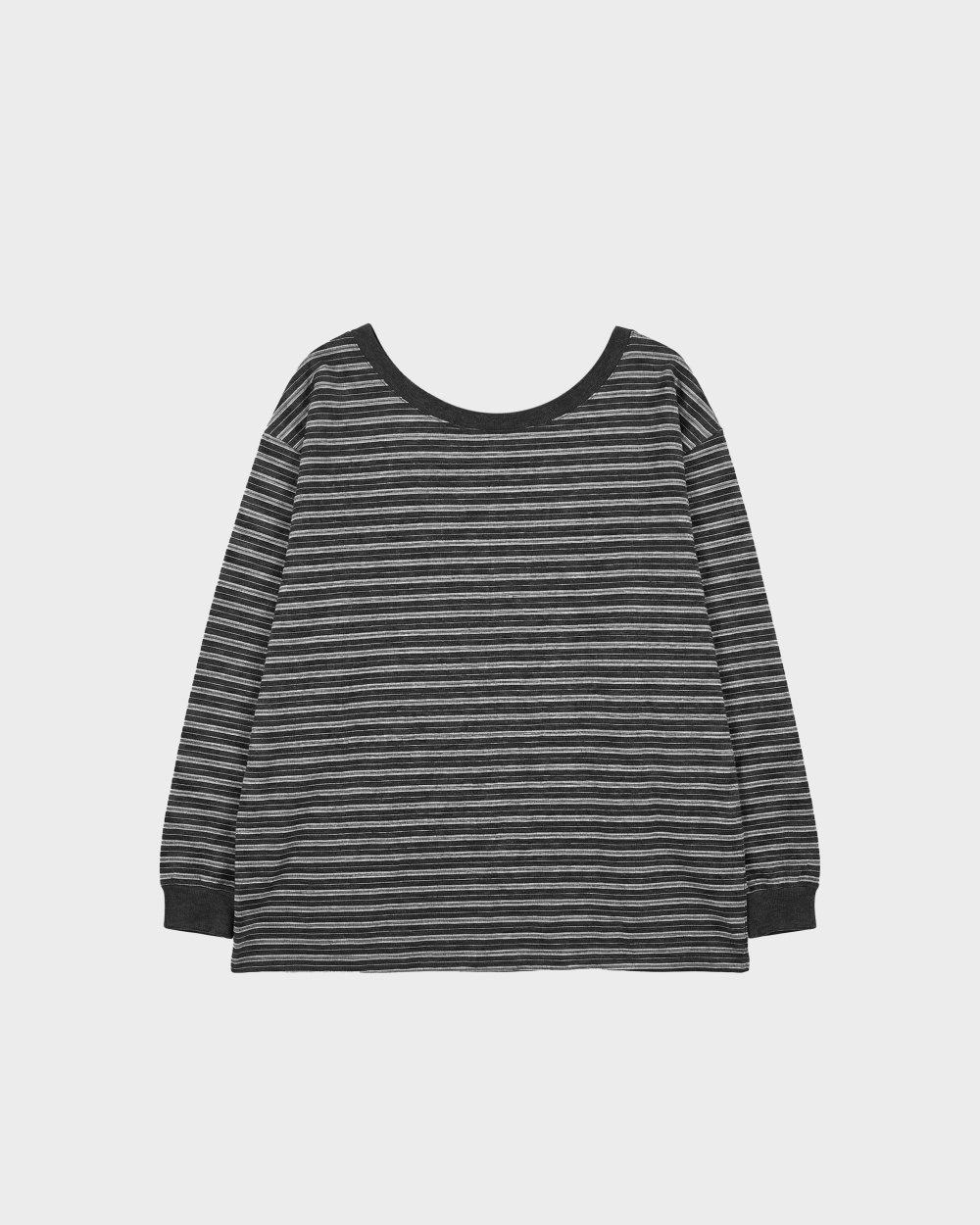 コットンボートネックワンショルダー長袖ボーダーTシャツ | 詳細画像15