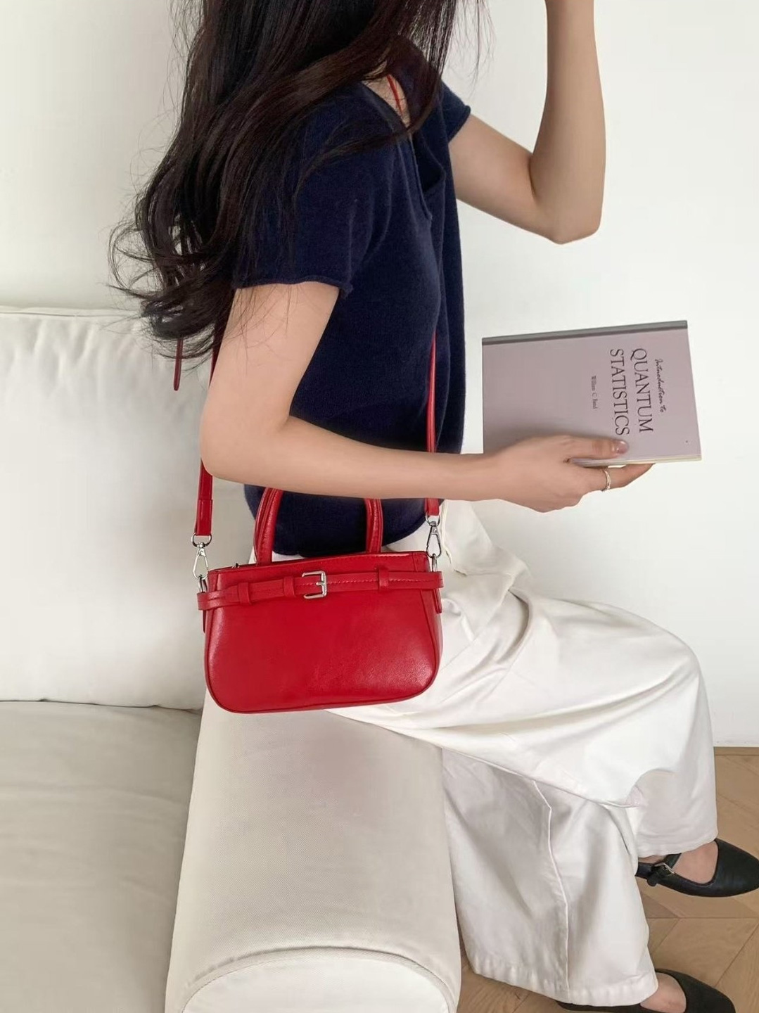 レザー調ベルトショルダーバッグストラップセット(バックルあり) | 詳細画像3