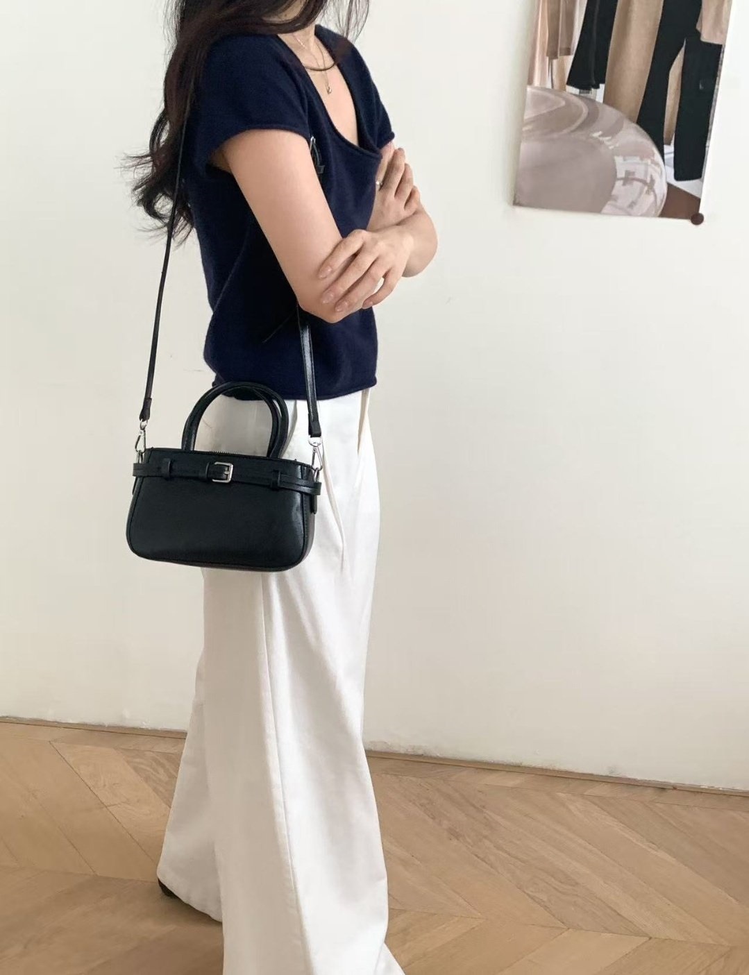 レザー調ベルトショルダーバッグストラップセット(バックルあり) | 詳細画像6