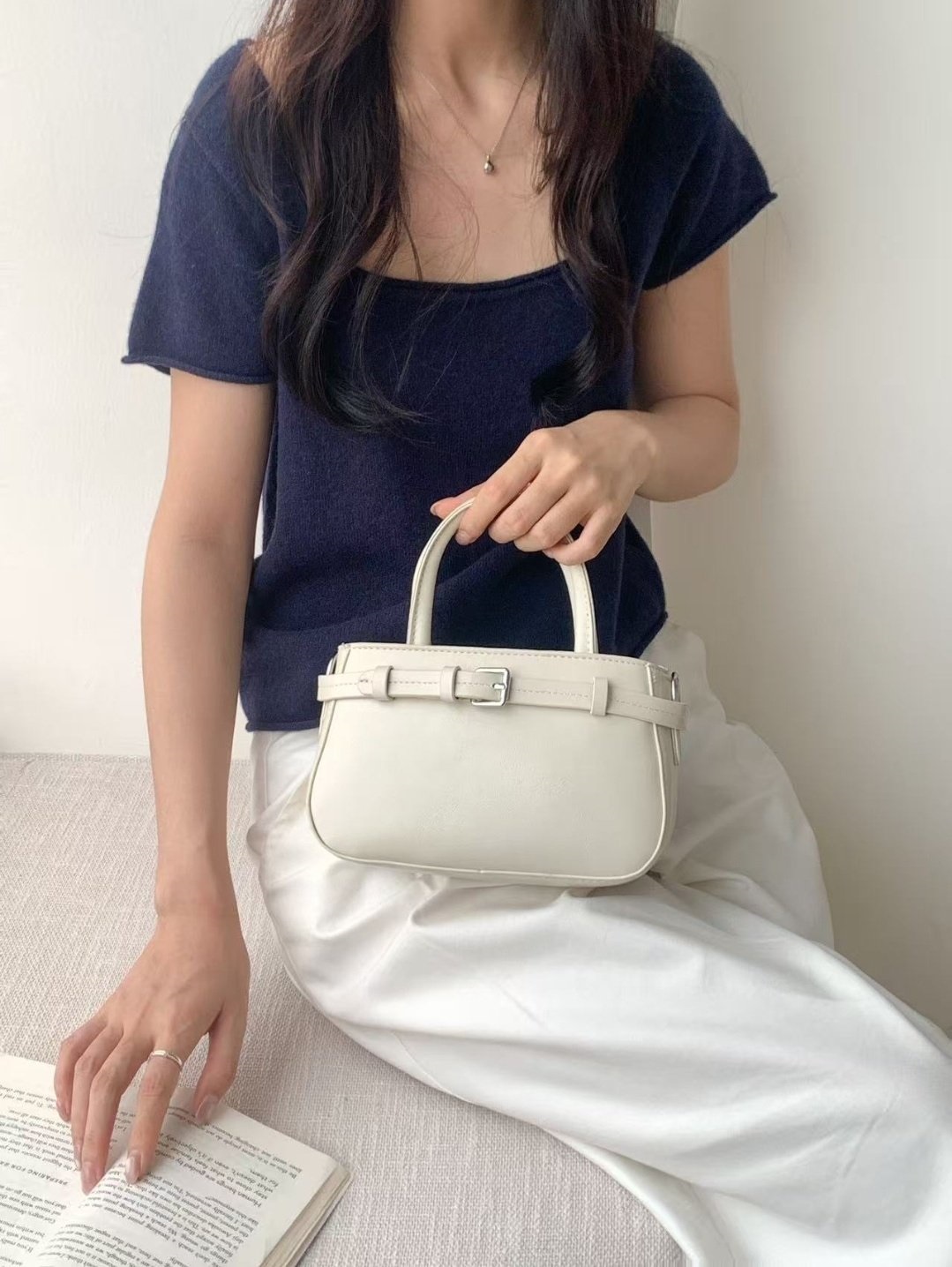 レザー調ベルトショルダーバッグストラップセット(バックルあり) | 詳細画像8