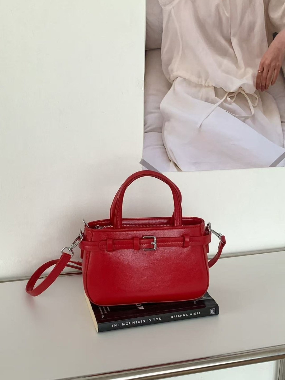 レザー調ベルトショルダーバッグストラップセット(バックルあり) | 詳細画像10