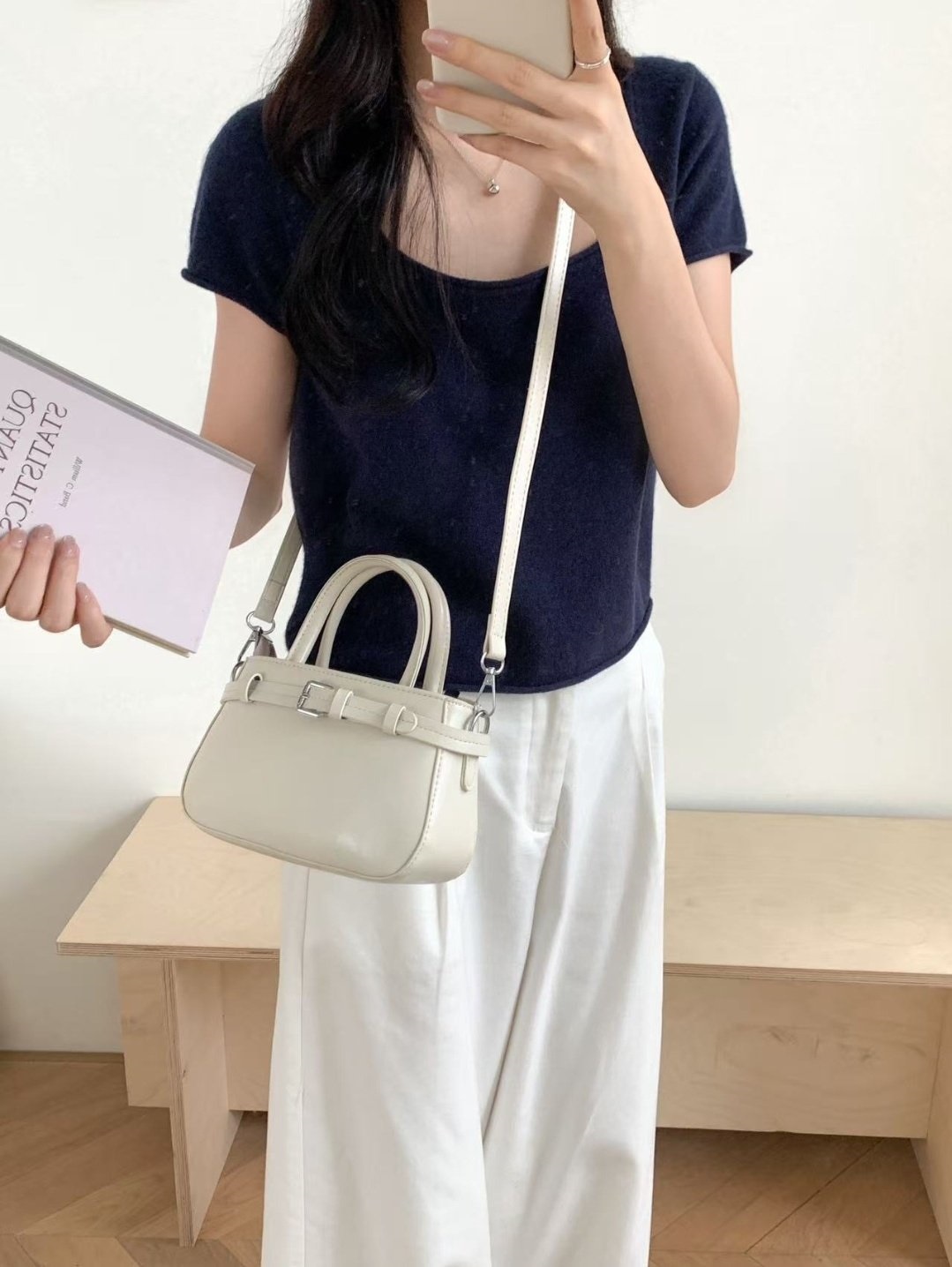 レザー調ベルトショルダーバッグストラップセット(バックルあり) | 詳細画像14