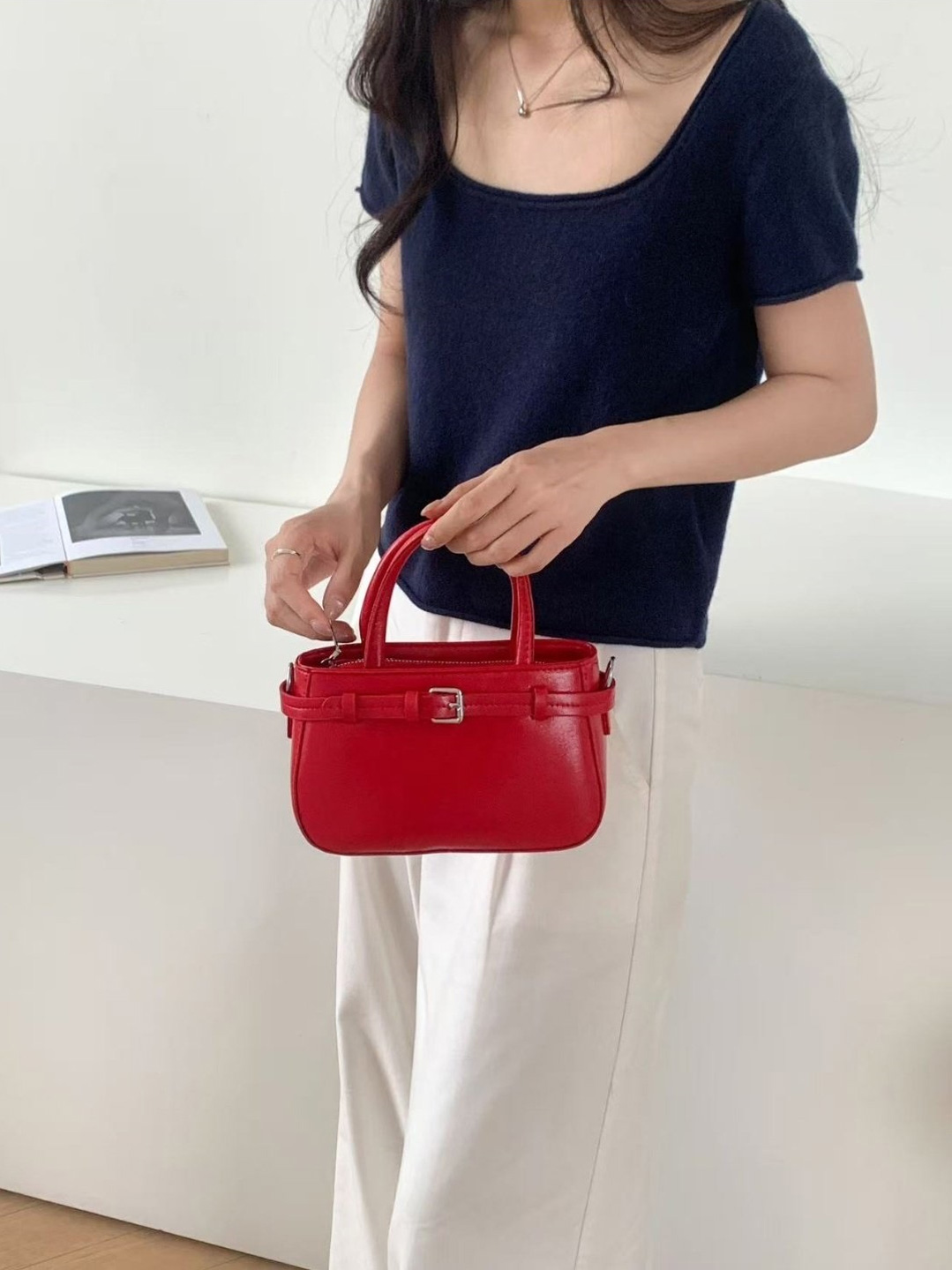 レザー調ベルトショルダーバッグストラップセット(バックルあり) | 詳細画像15