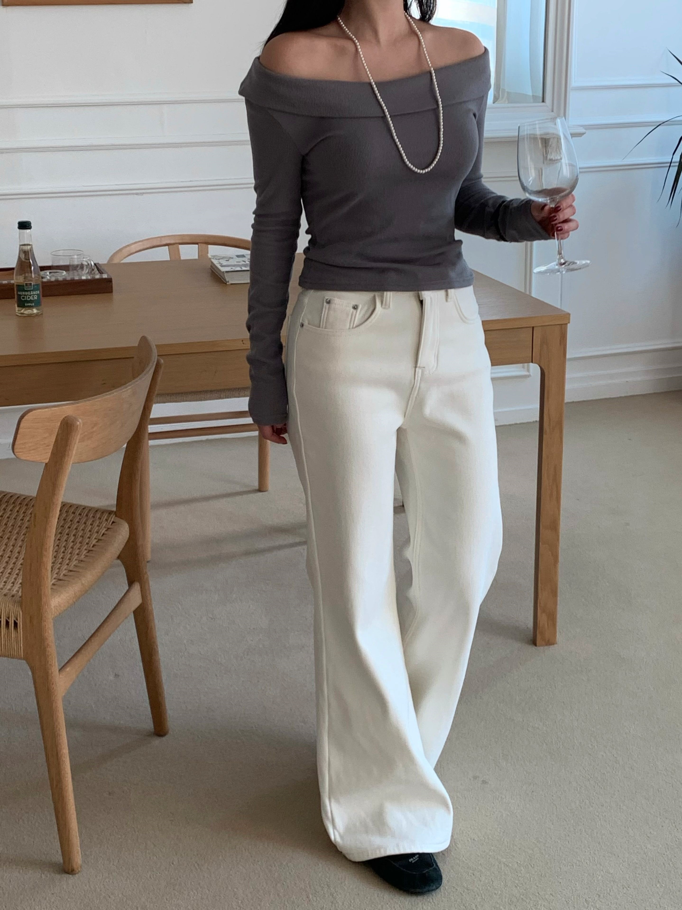 起毛オフショルダー長袖Tシャツ | 詳細画像5