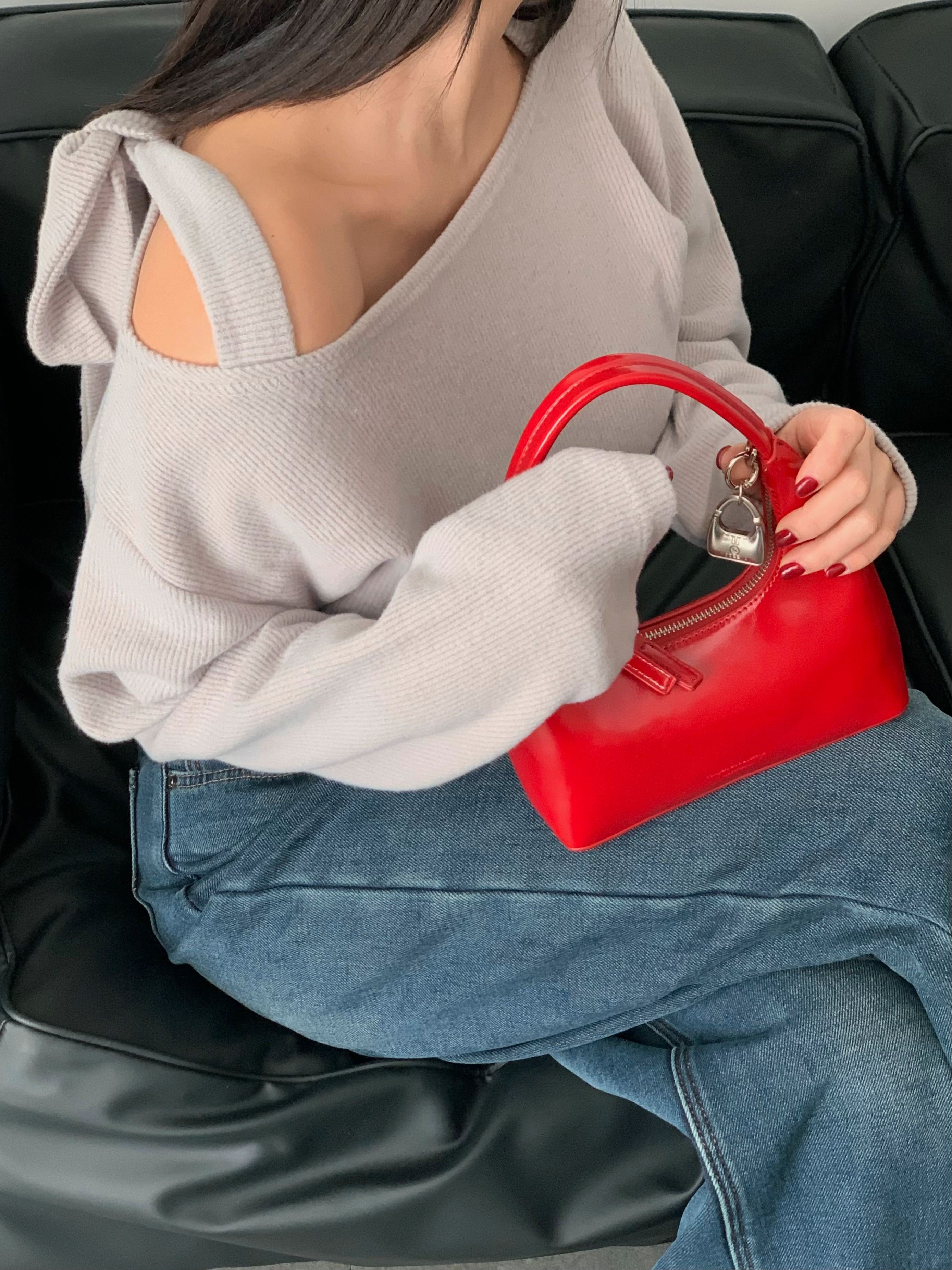 起毛ボートネックホルターネックワンショルダードルマンTシャツ | 詳細画像2