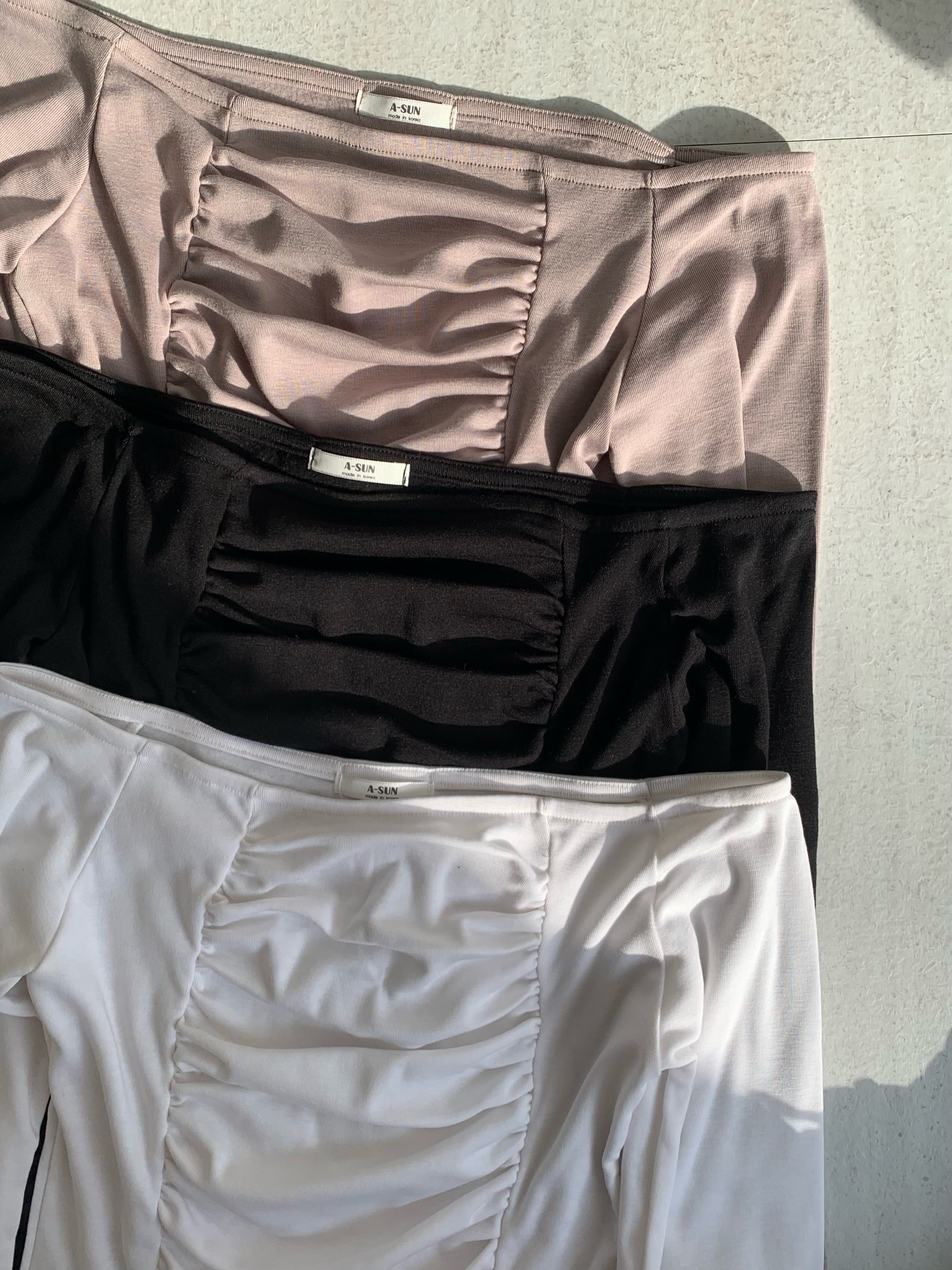 裏起毛オフショルダーシャーリングスリット長袖Tシャツストラップ付 | 詳細画像8