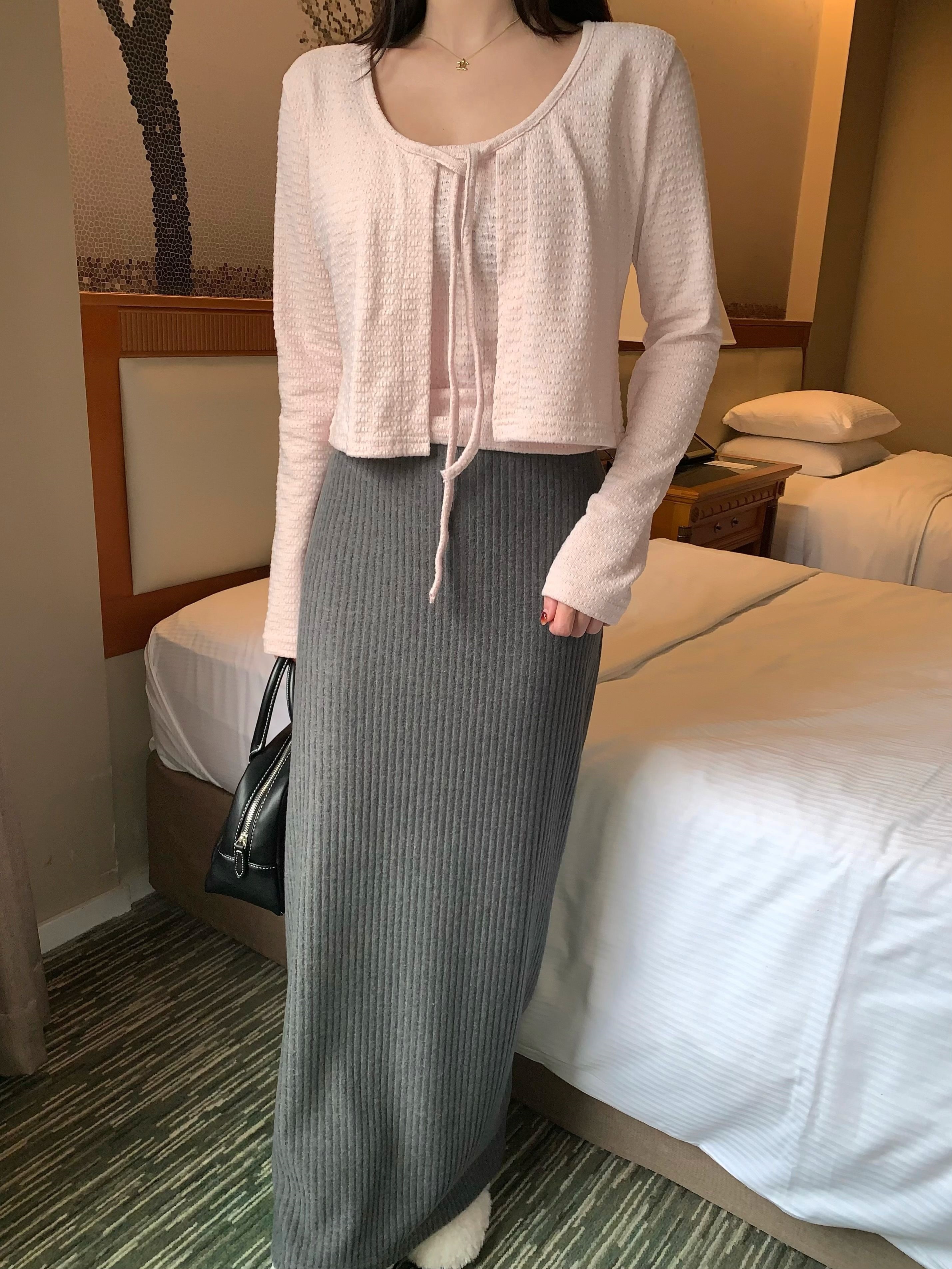 ストラップ長袖エンボスアンサンブル | 詳細画像6