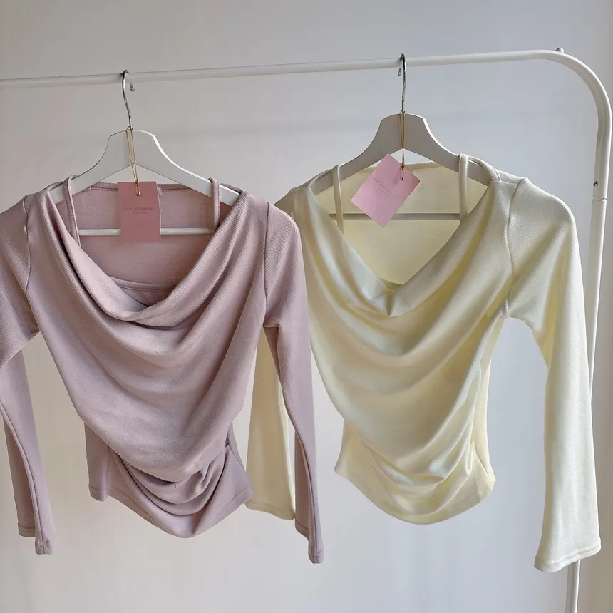 ドレープシャーリング長袖レイヤード風無地Tシャツ | mirangmirang | 詳細画像15