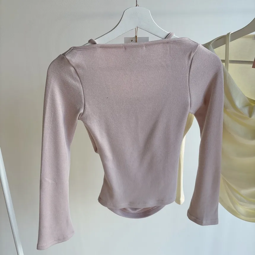 ドレープシャーリング長袖レイヤード風無地Tシャツ | mirangmirang | 詳細画像17