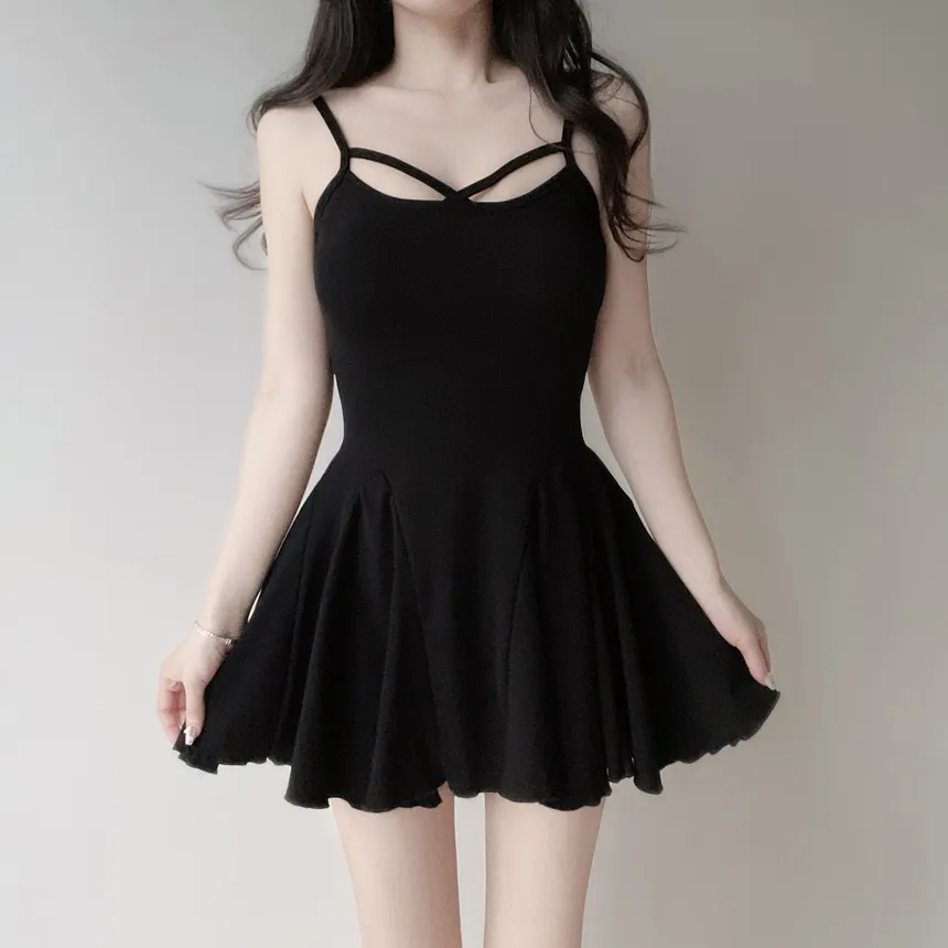 チュールシャーリングクロップドアンサンブルボレロカーディガンキャミソールストラップ付 | mirangmirang | 詳細画像30