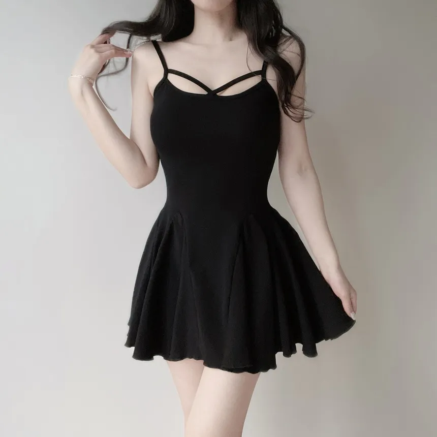 チュールシャーリングクロップドアンサンブルボレロカーディガンキャミソールストラップ付 | mirangmirang | 詳細画像31