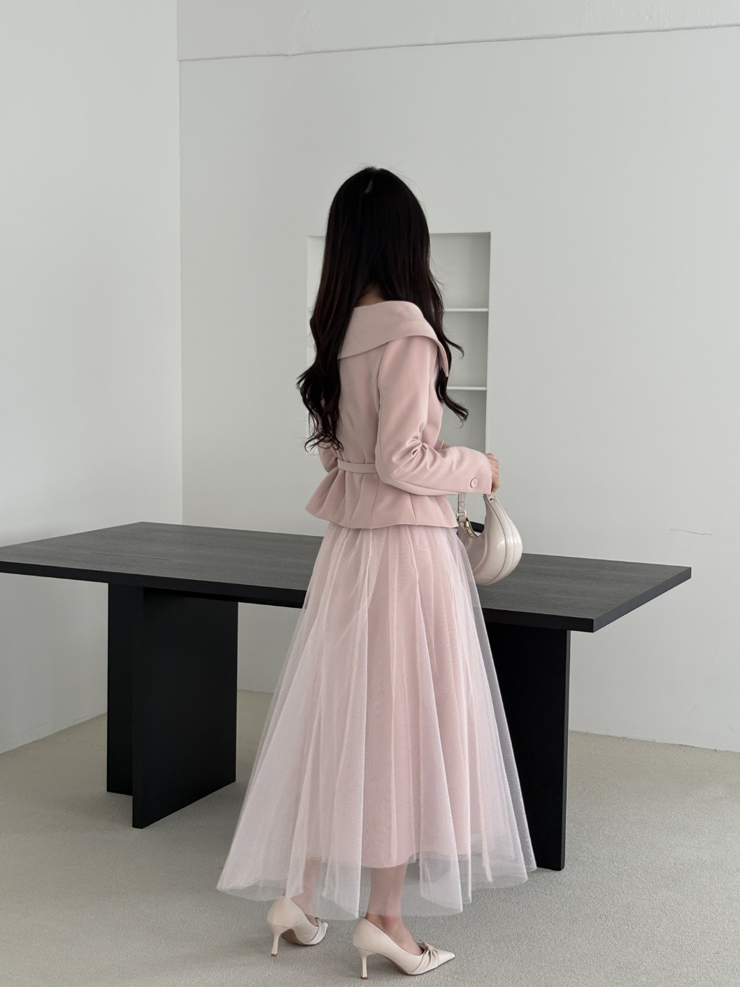 レースチュールコンビロングフレアAラインスカート | 詳細画像15