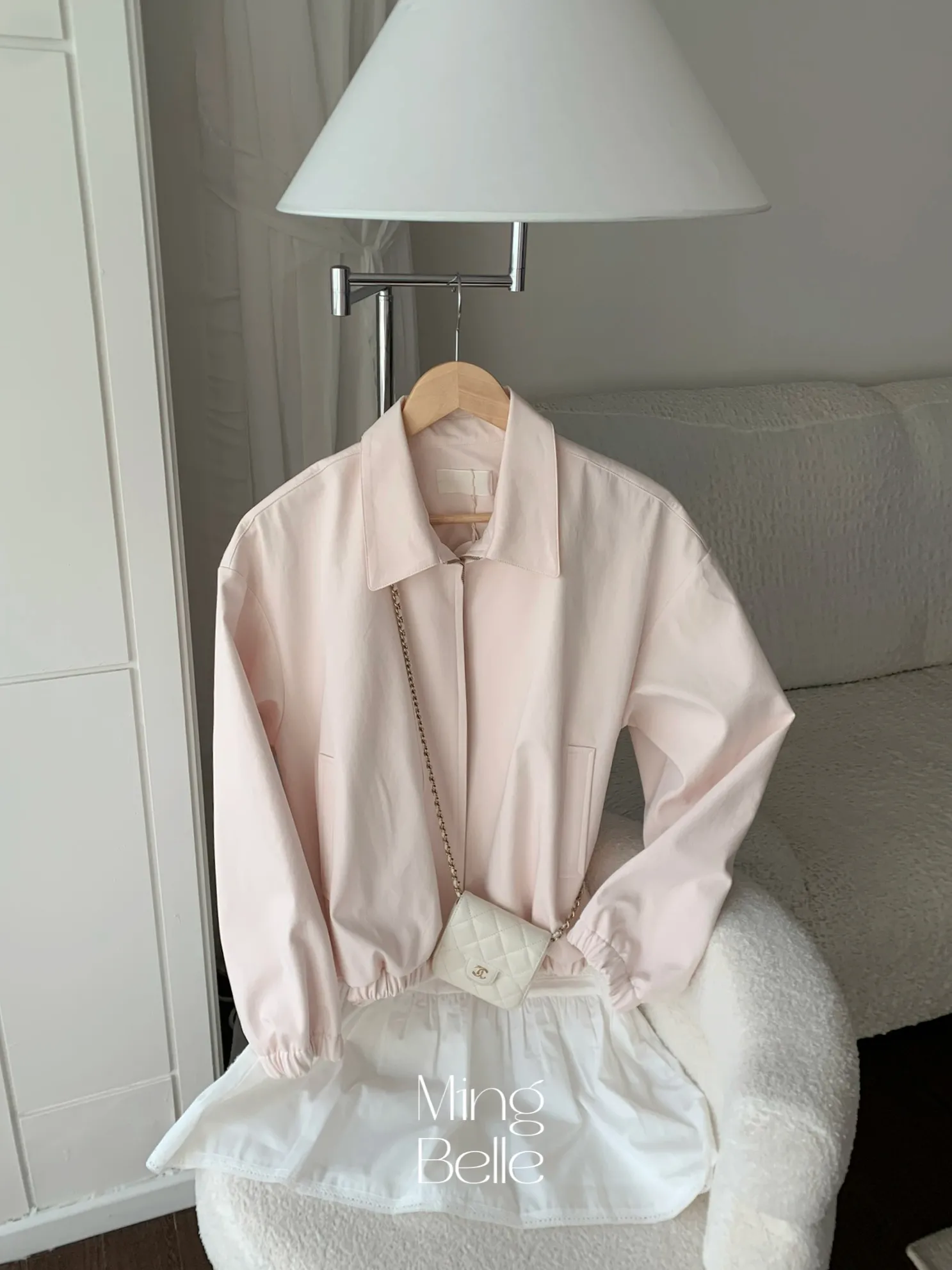 コットンジップアップカラーゴムポケット長袖ジャンパー | mingbelle | 詳細画像5