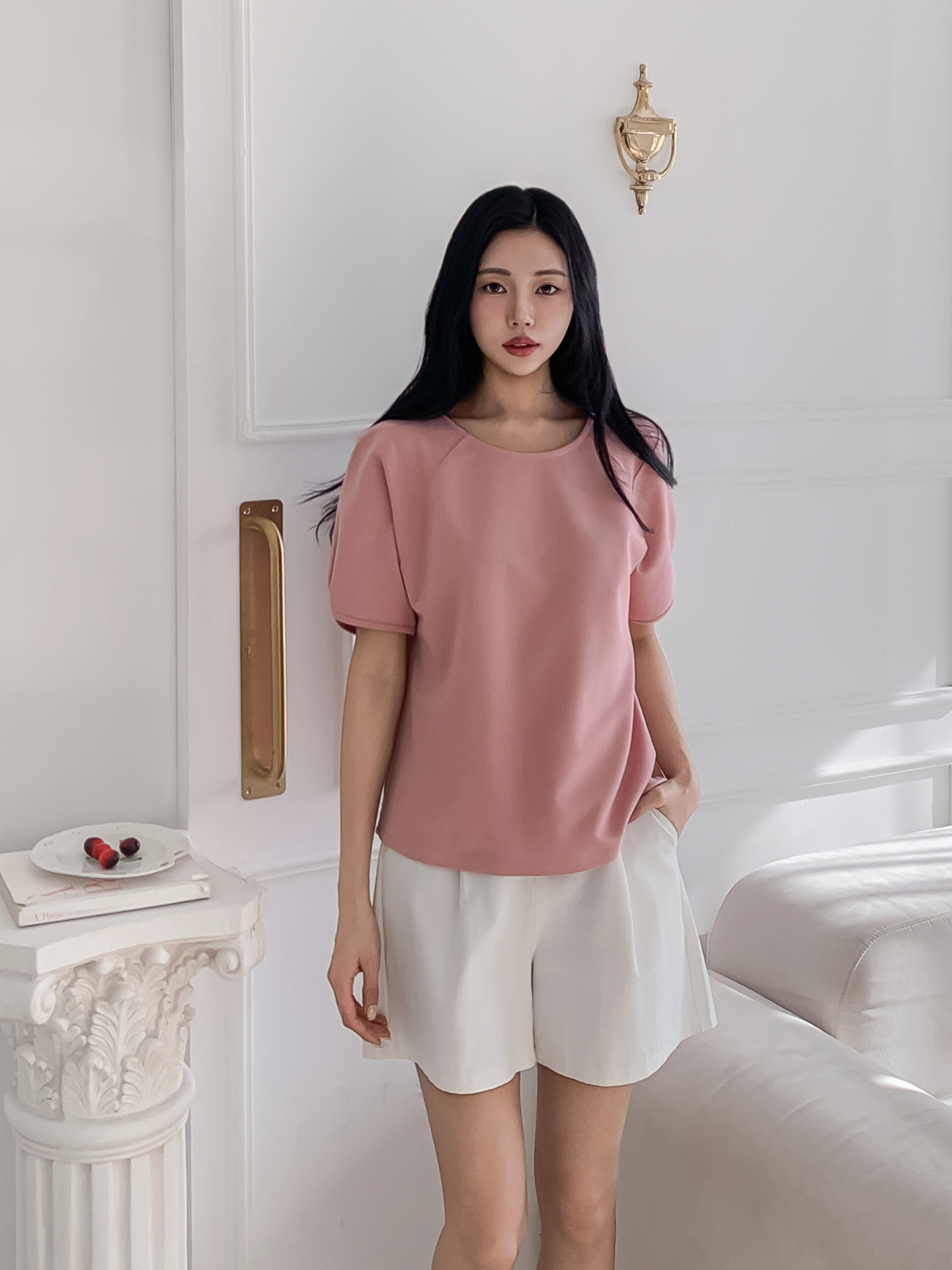 ラウンドネックラインベーシック半袖Tシャツ | 詳細画像4