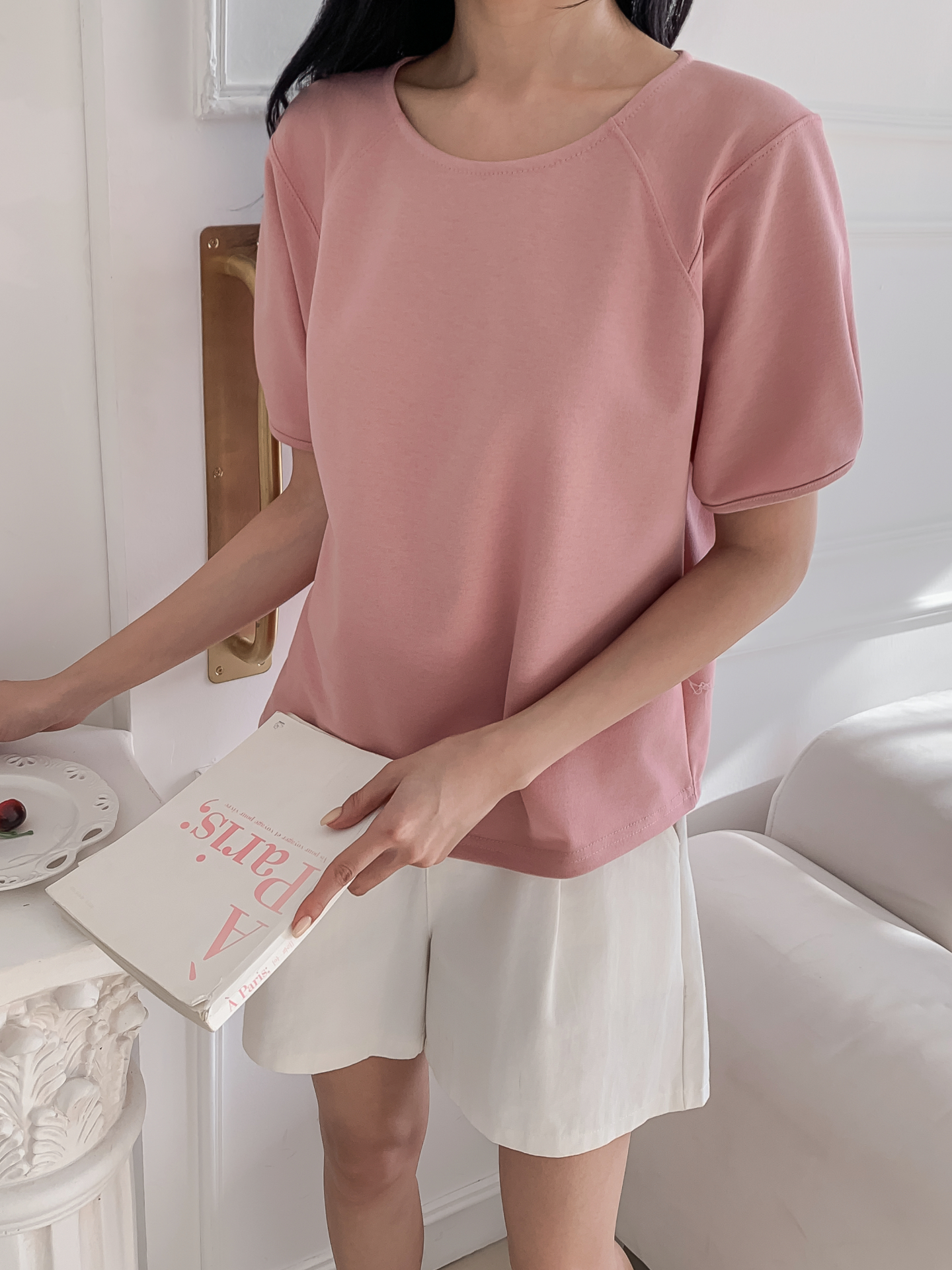 ラウンドネックラインベーシック半袖Tシャツ | 詳細画像6