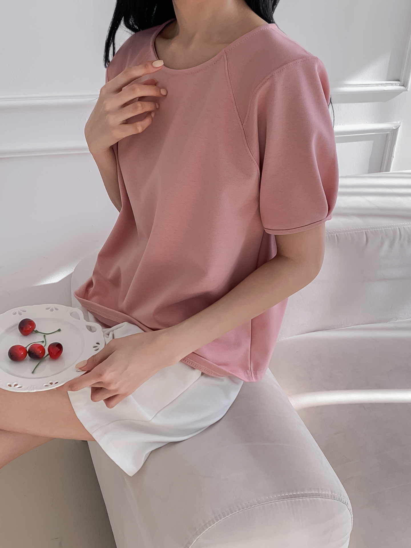 ラウンドネックラインベーシック半袖Tシャツ | 詳細画像13