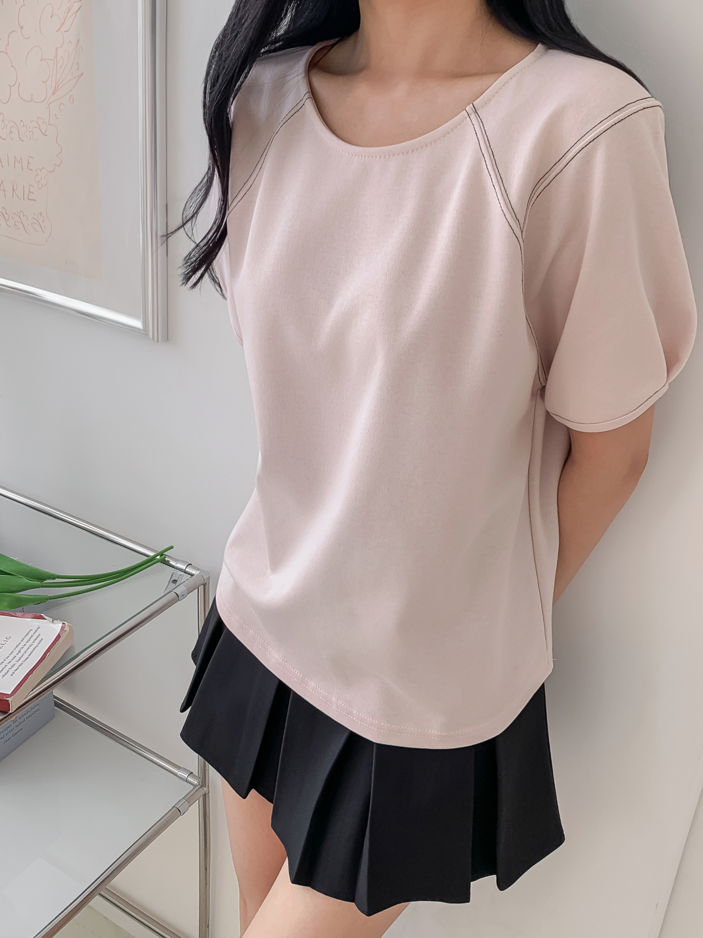 ラウンドネックラインベーシック半袖Tシャツ | 詳細画像21