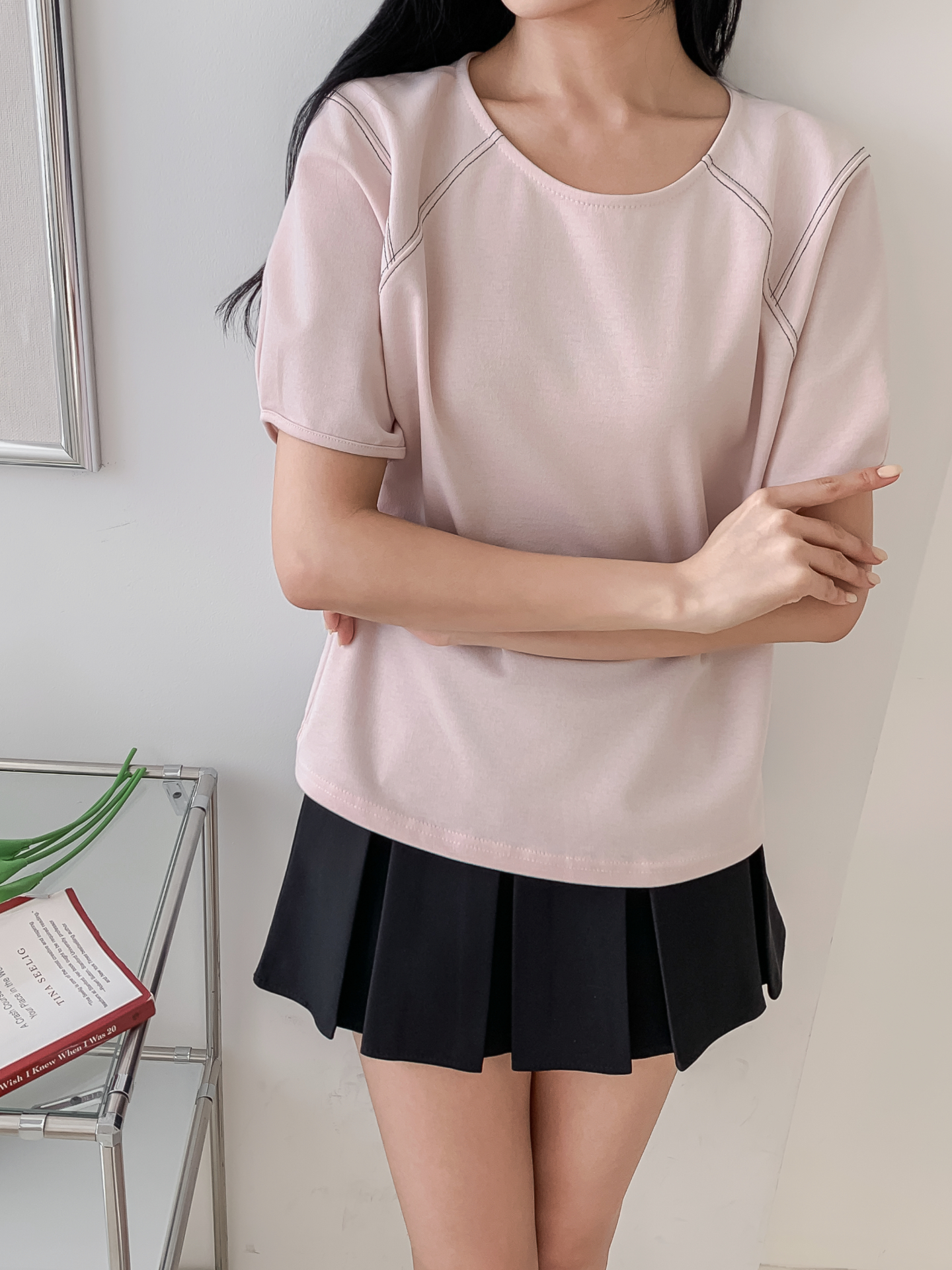 ラウンドネックラインベーシック半袖Tシャツ | 詳細画像33