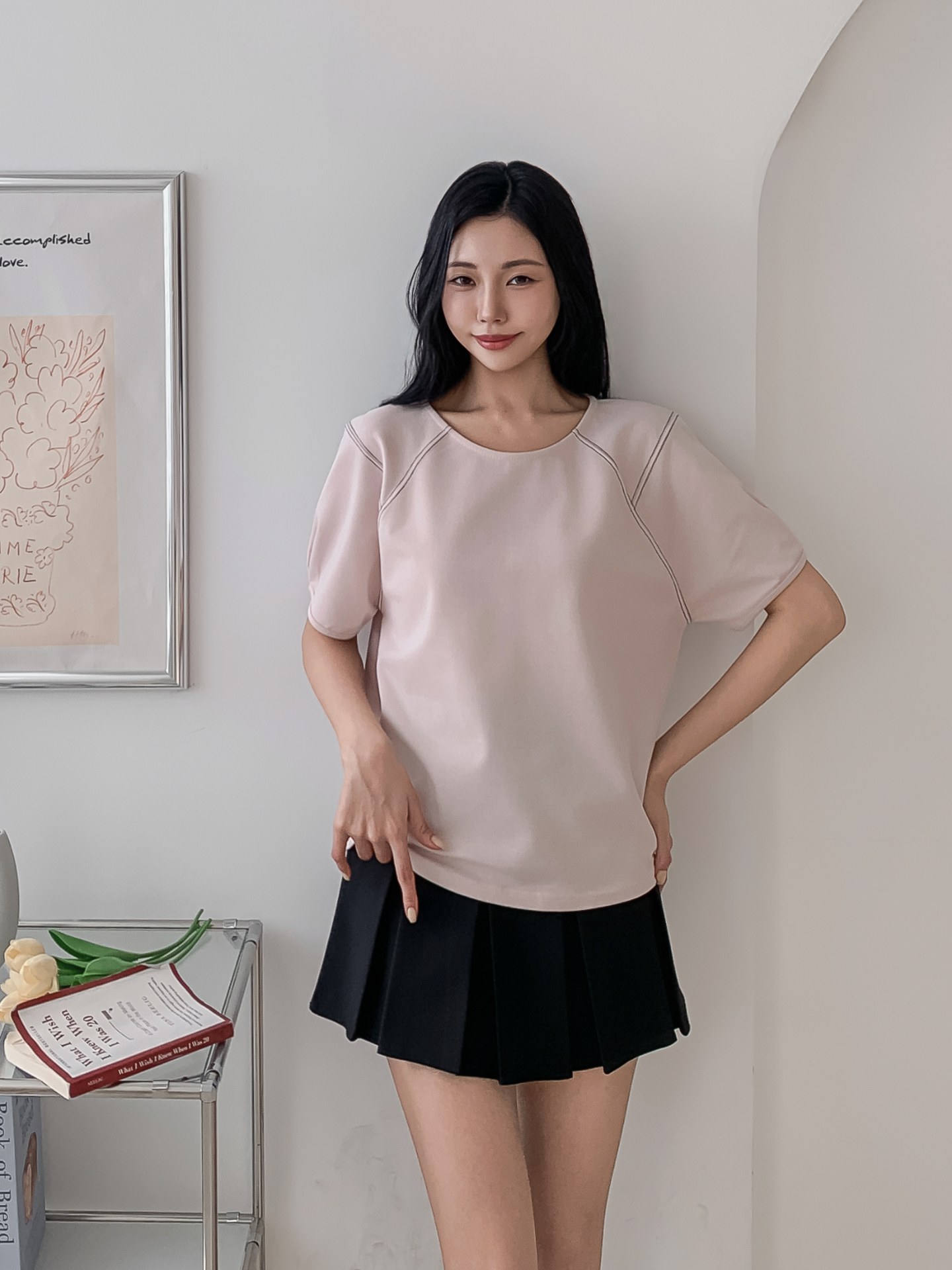 ラウンドネックラインベーシック半袖Tシャツ | 詳細画像34