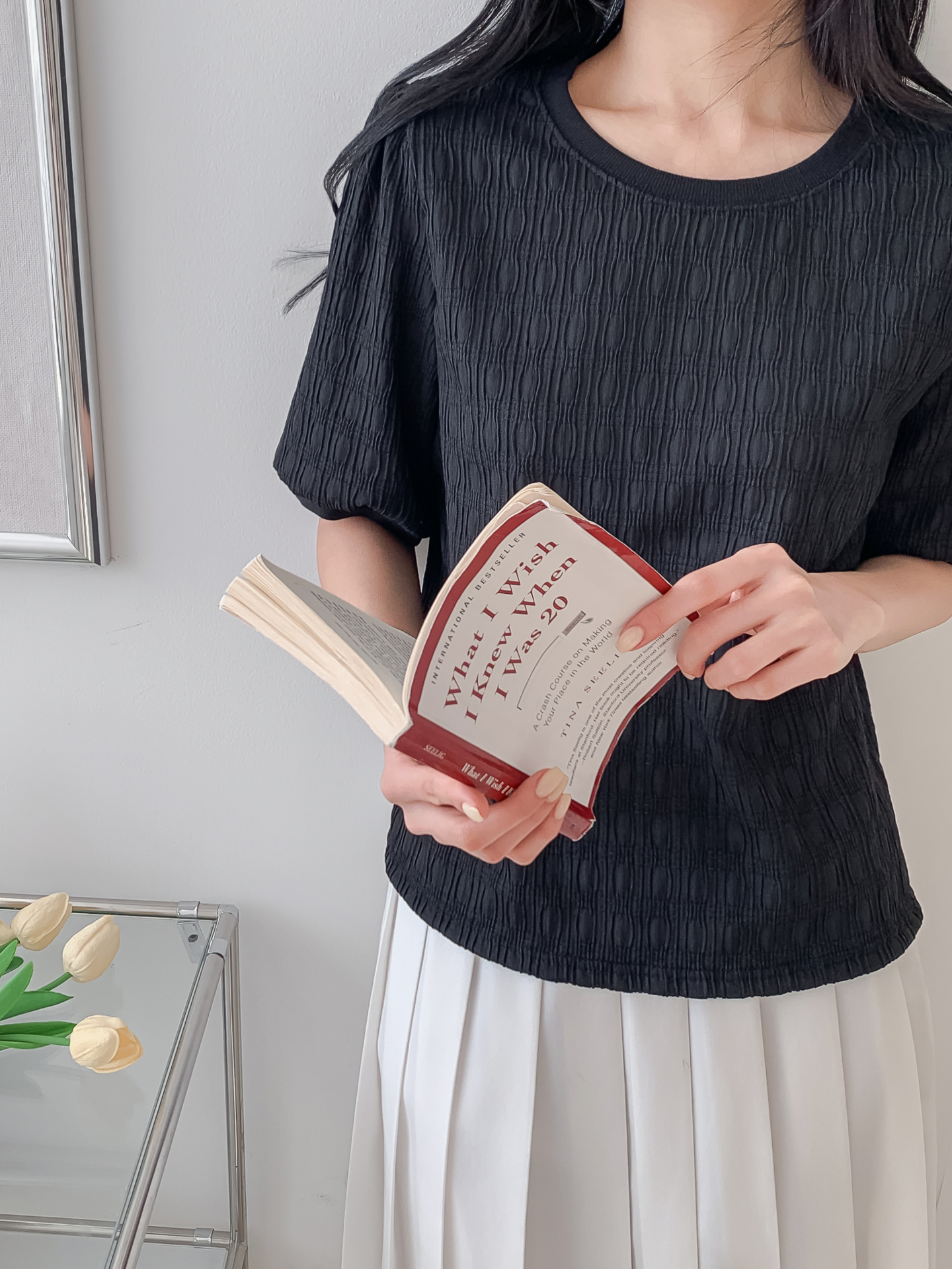 ラウンドネックベーシック半袖ブラウス | 詳細画像22