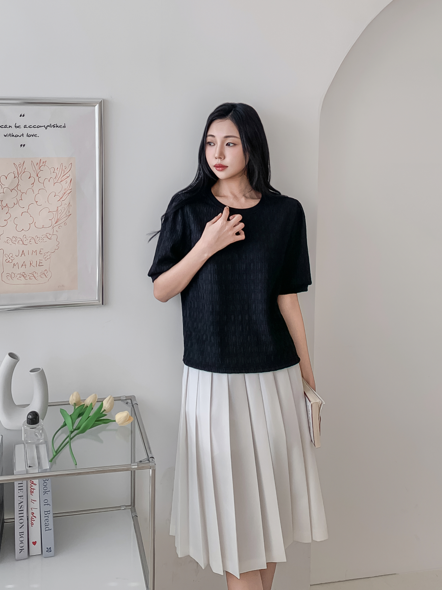 ラウンドネックベーシック半袖ブラウス | 詳細画像23