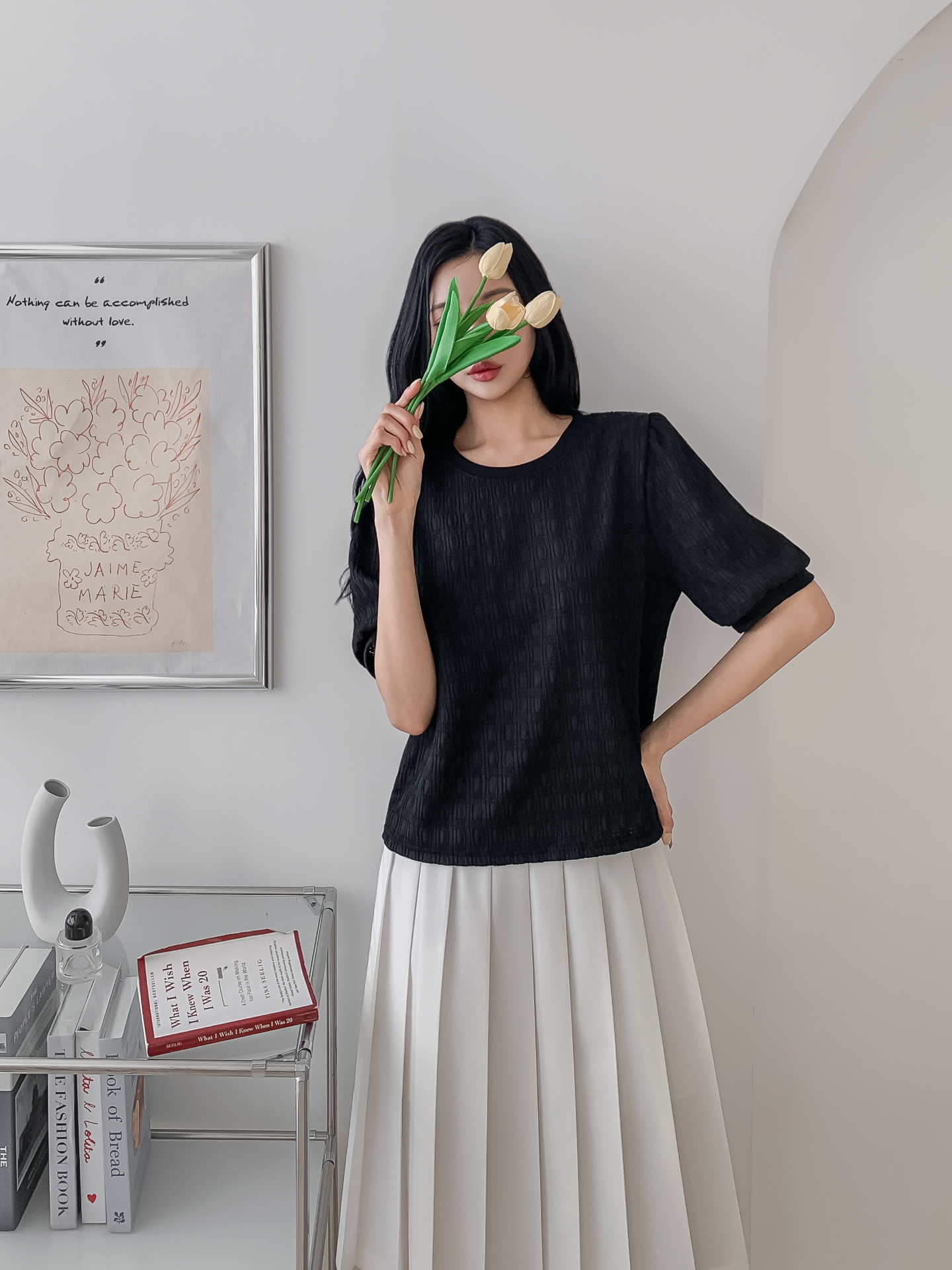 ラウンドネックベーシック半袖ブラウス | 詳細画像25