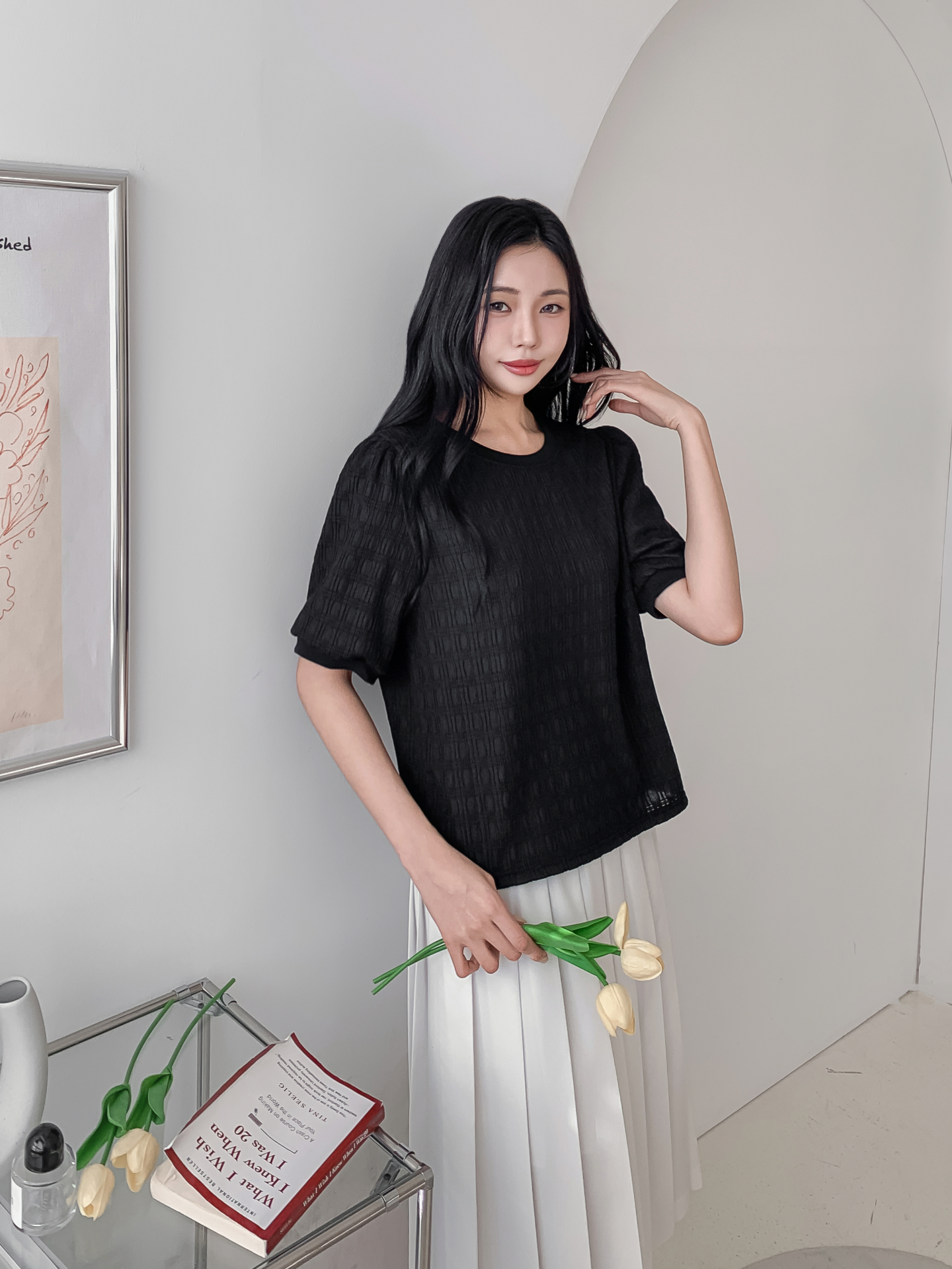 ラウンドネックベーシック半袖ブラウス | 詳細画像27