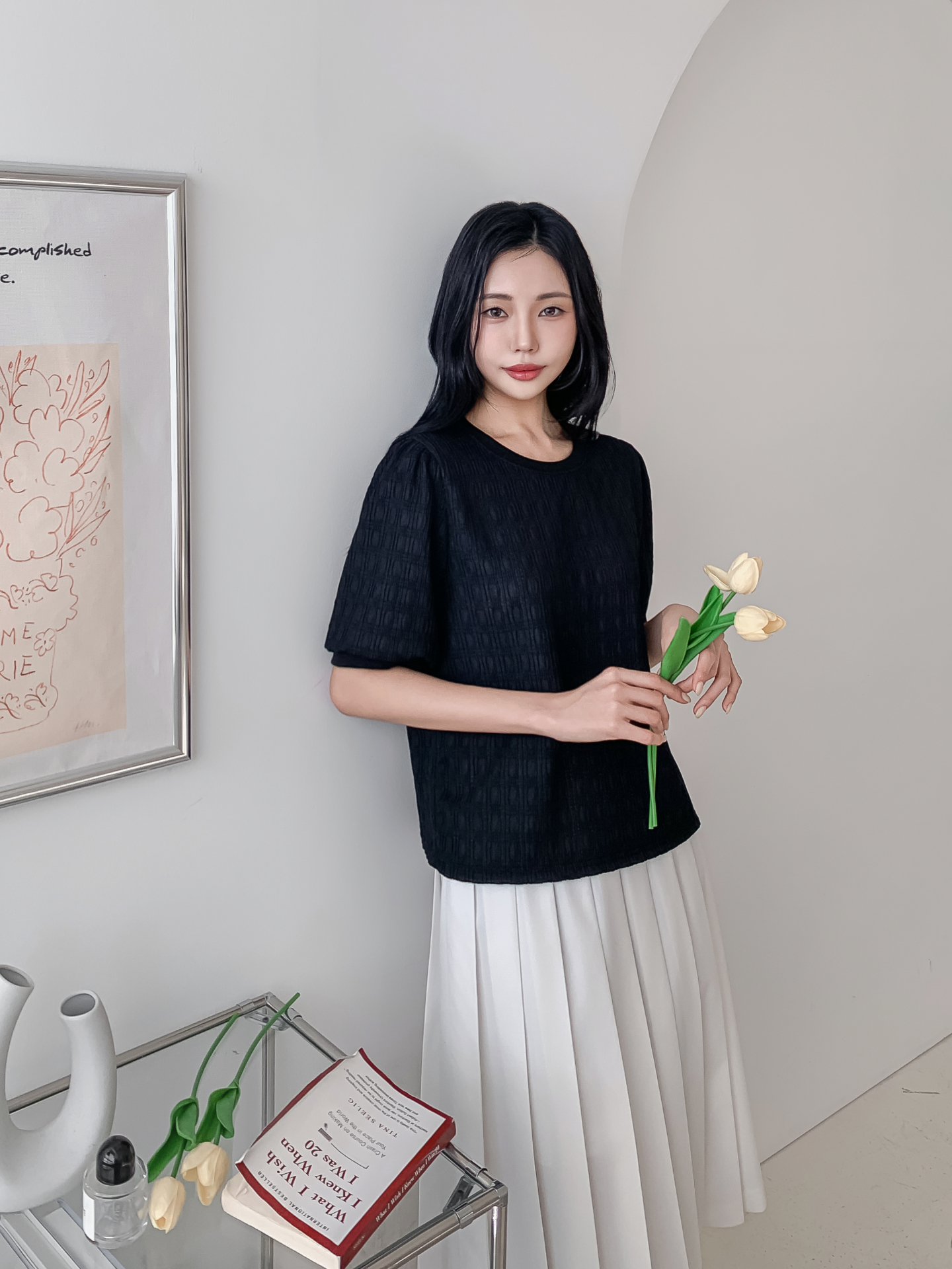 ラウンドネックベーシック半袖ブラウス | 詳細画像28