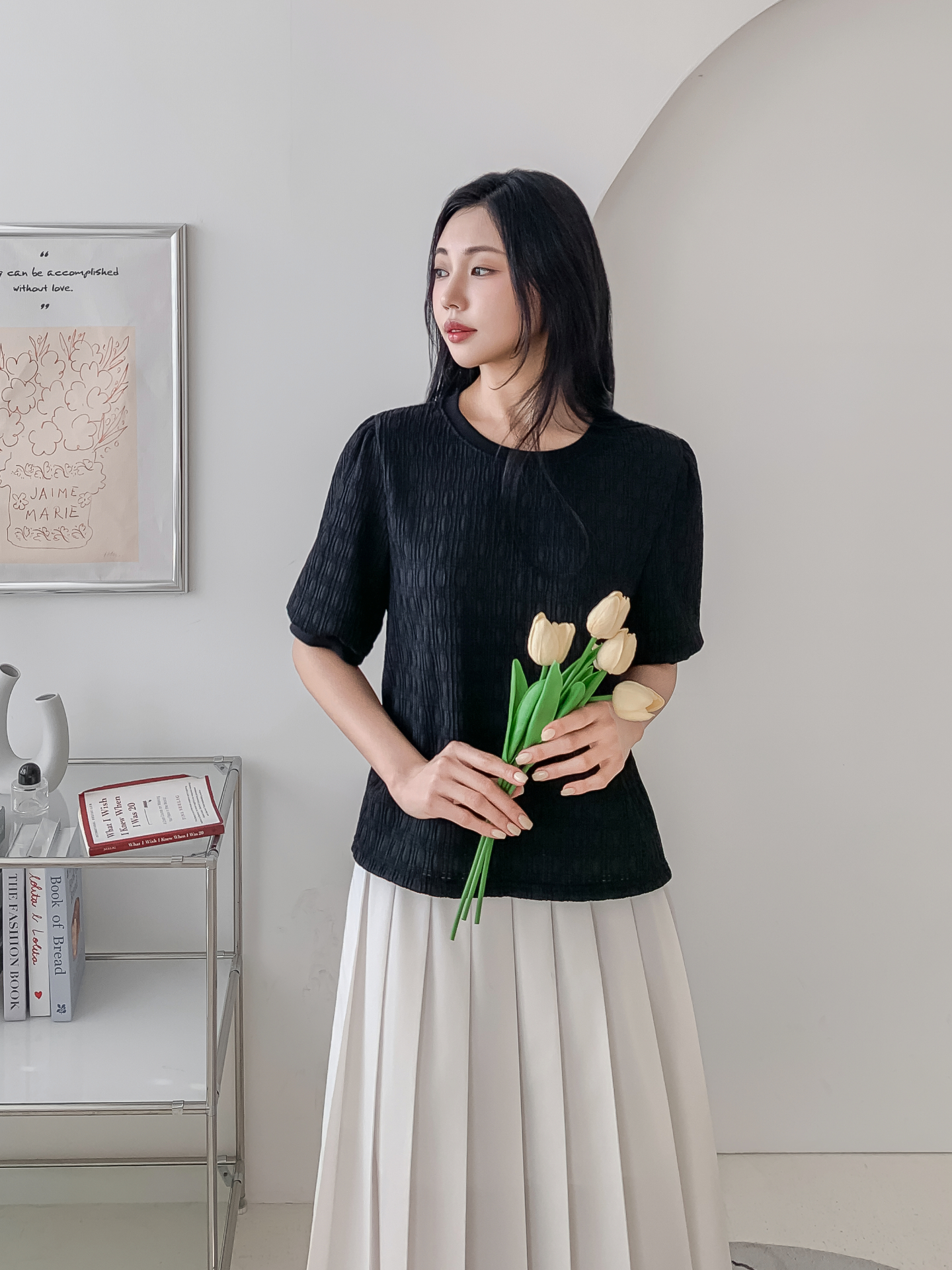 ラウンドネックベーシック半袖ブラウス | 詳細画像30